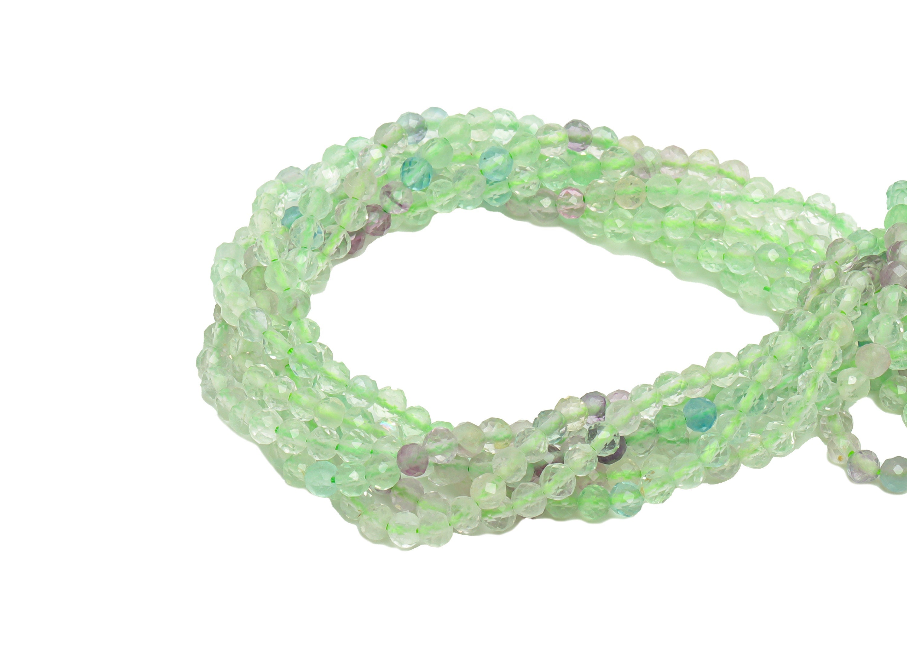 2.8mm Green Fluorite Round Beads - Natural Stone Beads - Gemstone Green Fluorite - 15.5 "/ Strand Faceted Round Beads - Crystal Beads-NS2056 - DOMEDBAZAAR
