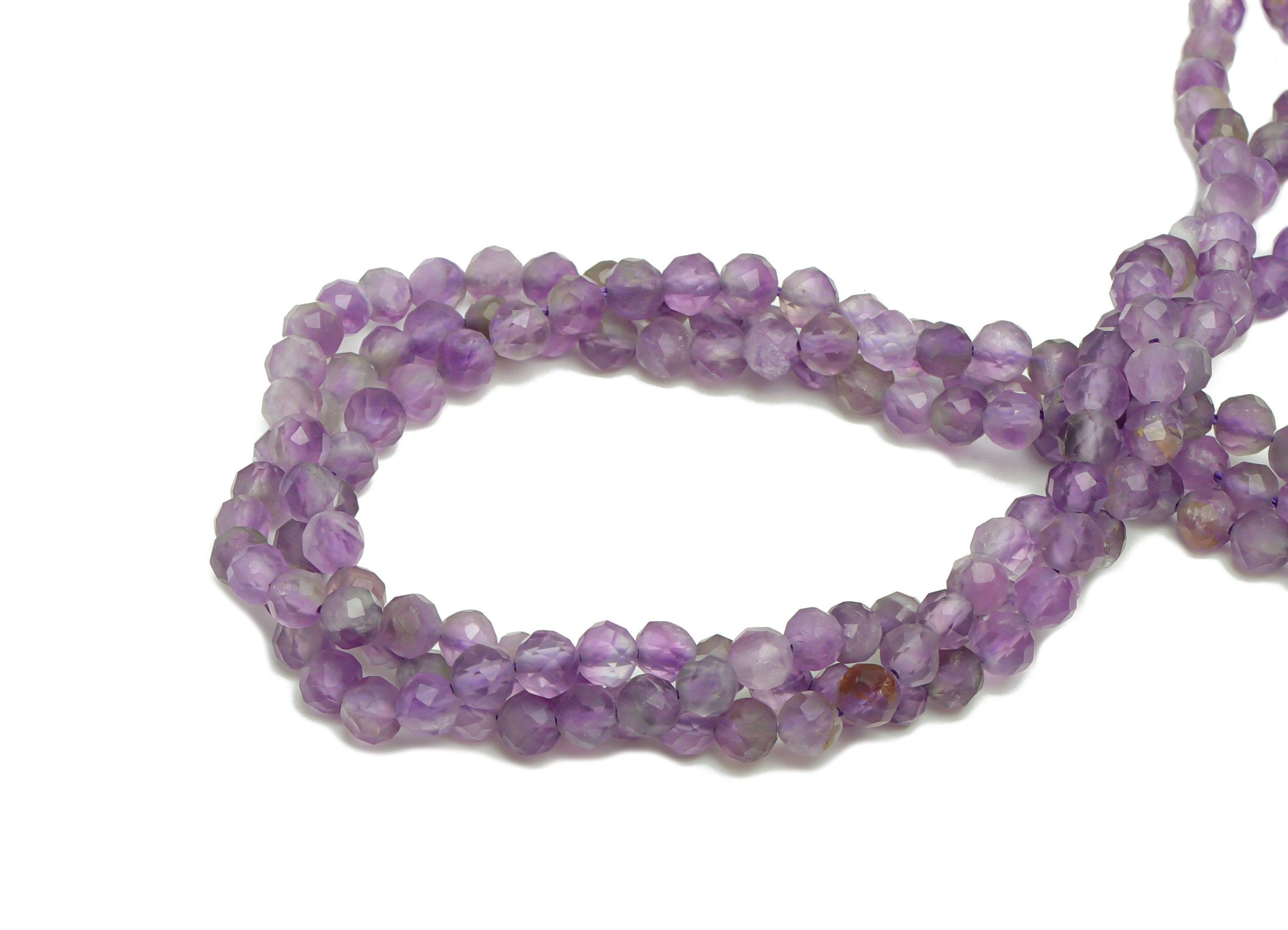 4.3mm Purple Amethyst Round Beads - Gemstone Beads - Natural Stone Beads - Crystal Beads - Amethyst Beads - 15.5 "/ Strand - NS2054 - DOMEDBAZAAR