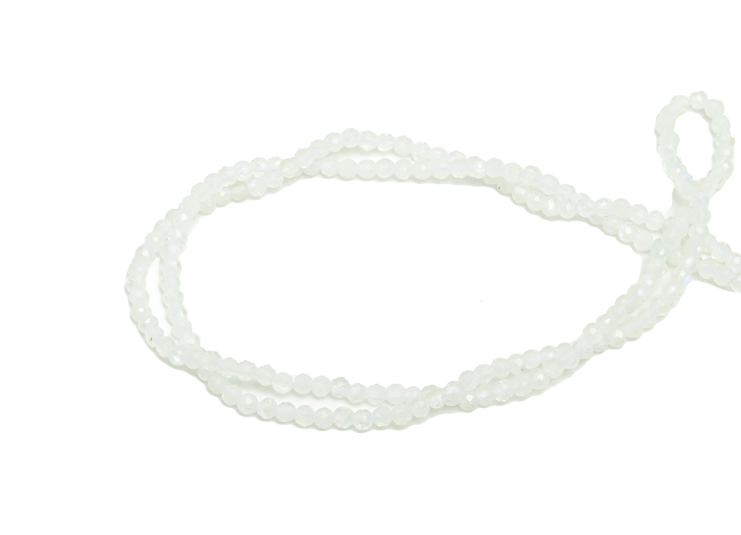 2mm Moonstone Round Beads - Natural Stone Beads - Gemstone Moonstone Beads - 15.5 "/ Strand Faceted Round Beads - Crystal Beads- NS2043 - DOMEDBAZAAR