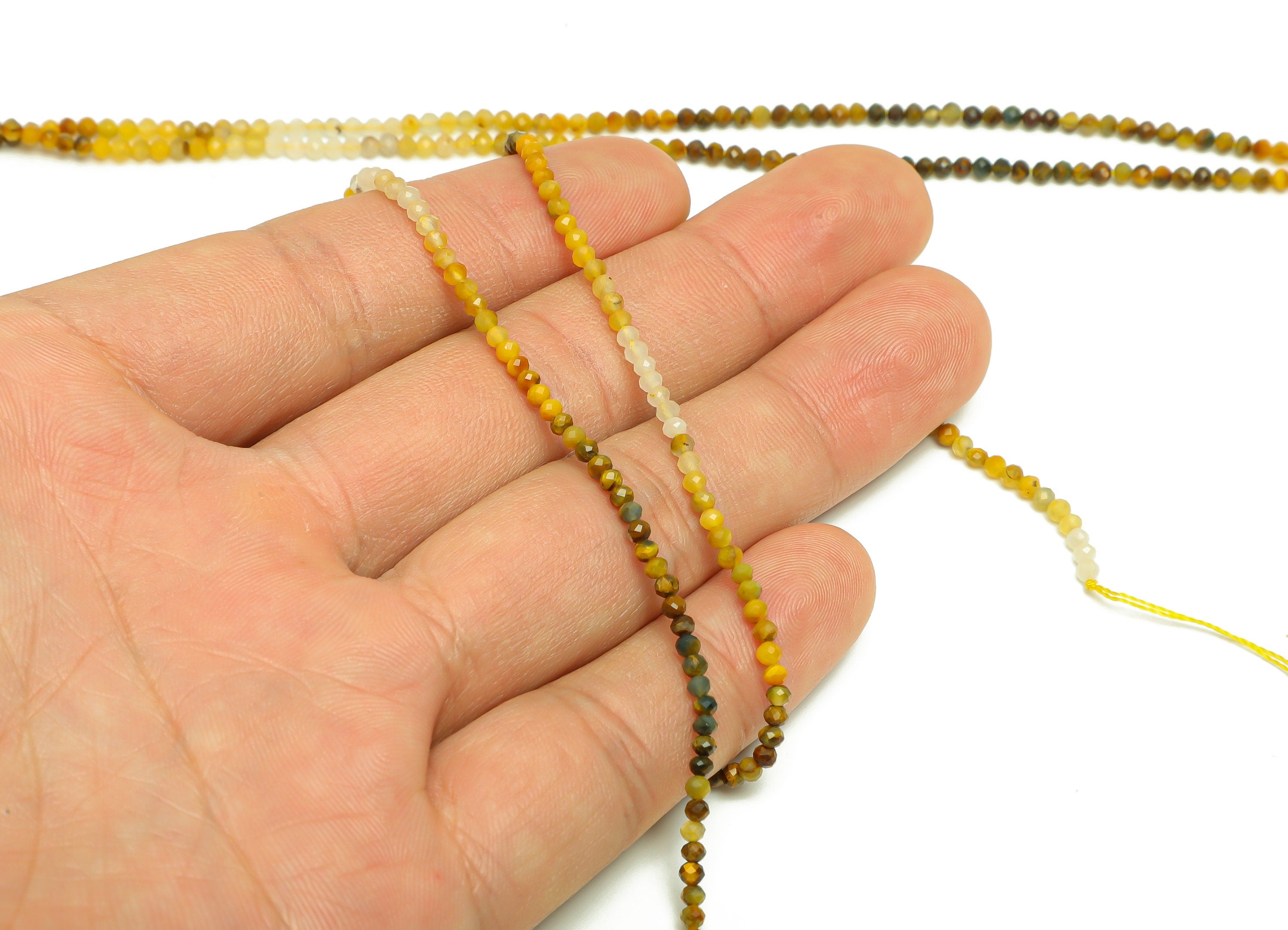 2.4mm Tiger Eye Round Beads - Natural Beads Crystal - Gemstone Tiger Eye Beads - 15.5 "/ Strand Round Faceted Beads - Crystal Bead- NS2057 - DOMEDBAZAAR
