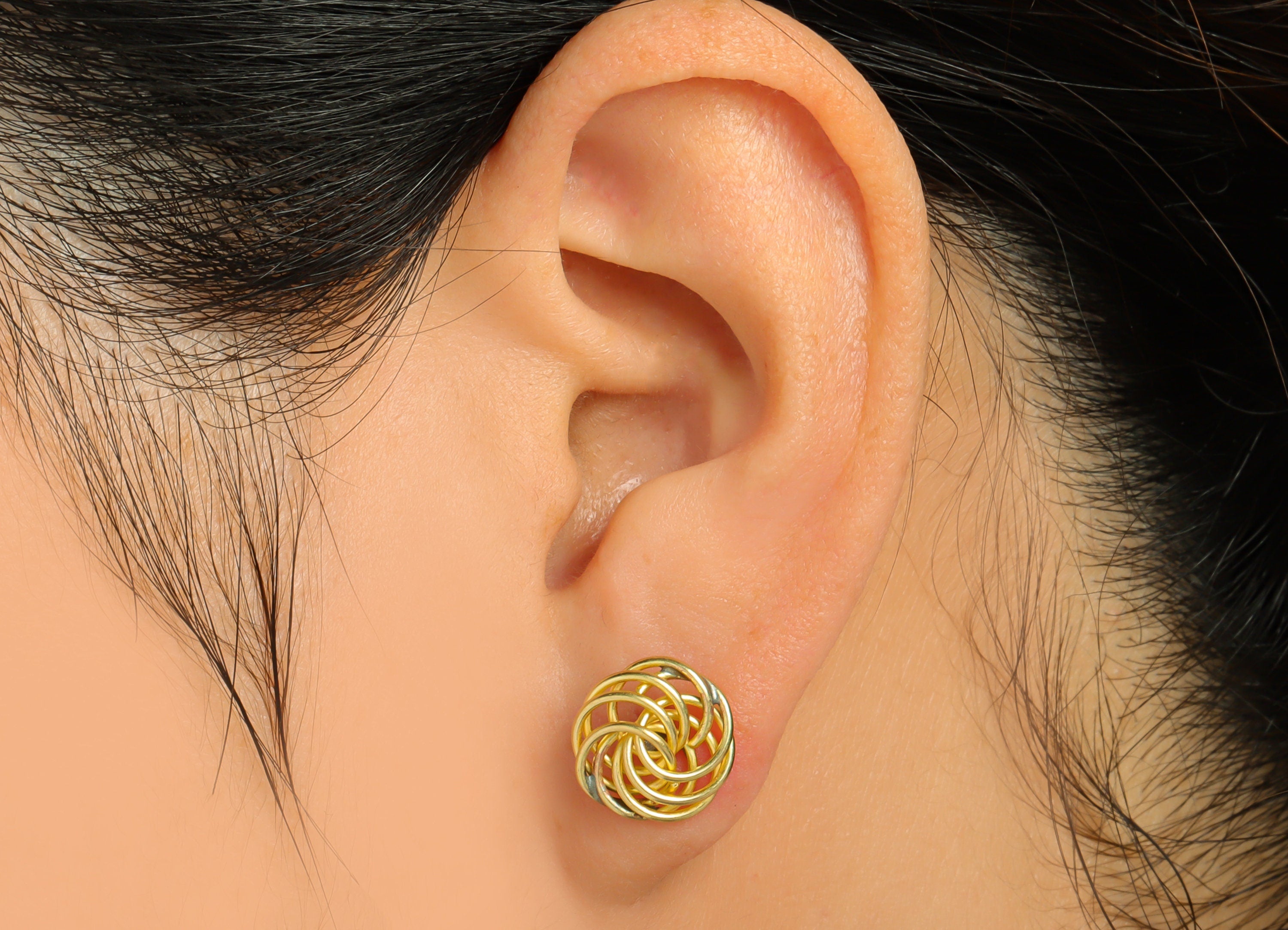 Snail Dangle Earring - Brass Spiral Rings Earring Stud - Brass Spiral Round Earring Post - Geometry Earring Post - 11x11x3.48mm -PP8850 - DOMEDBAZAAR