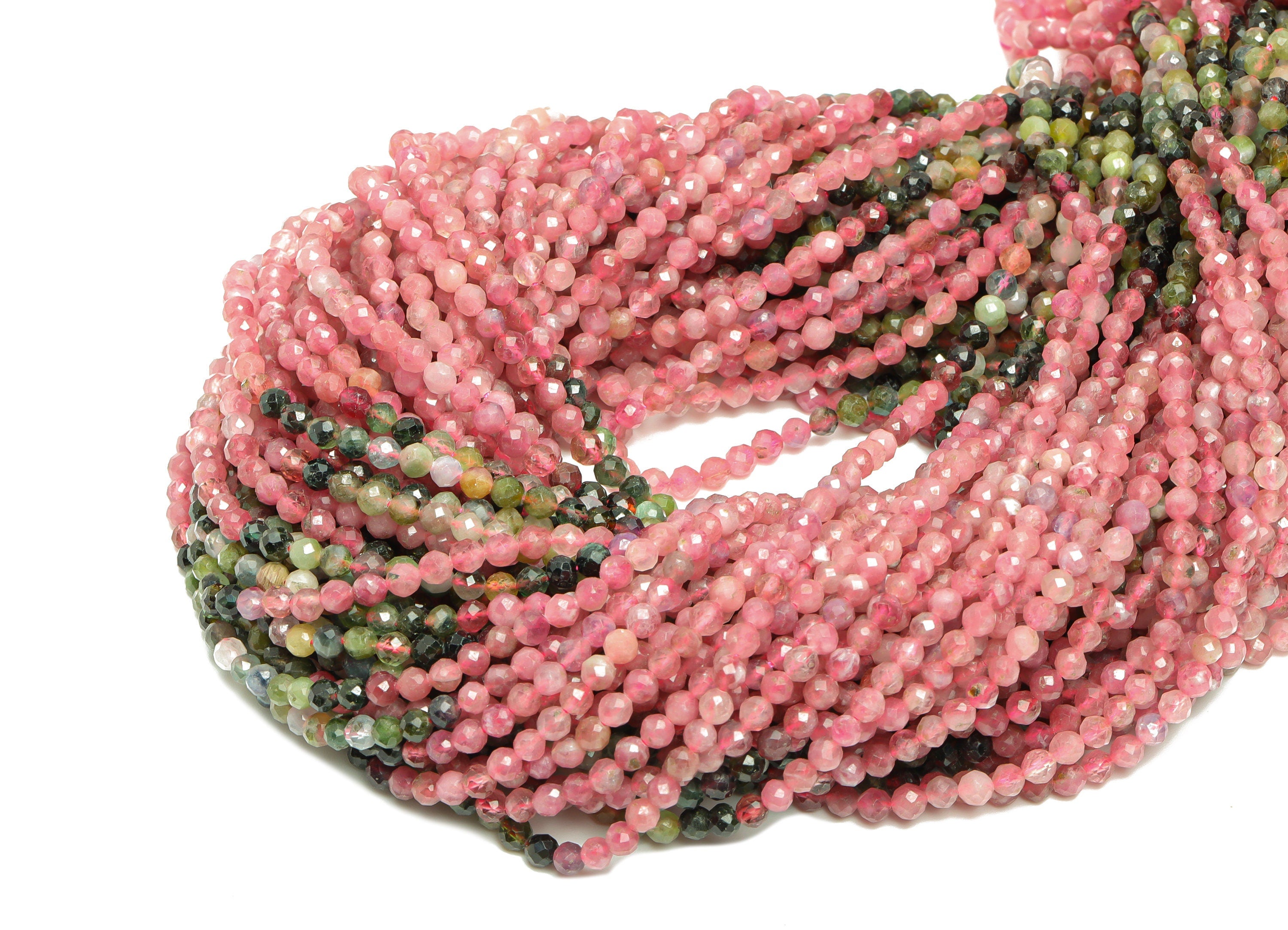 3.5mm Tourmaline Round Beads - Natural Stone Crystal - Gemstone Tourmaline Beads - 15.5 "/ Strand Faceted Round Beads - Stone Beads - NS2049 - DOMEDBAZAAR