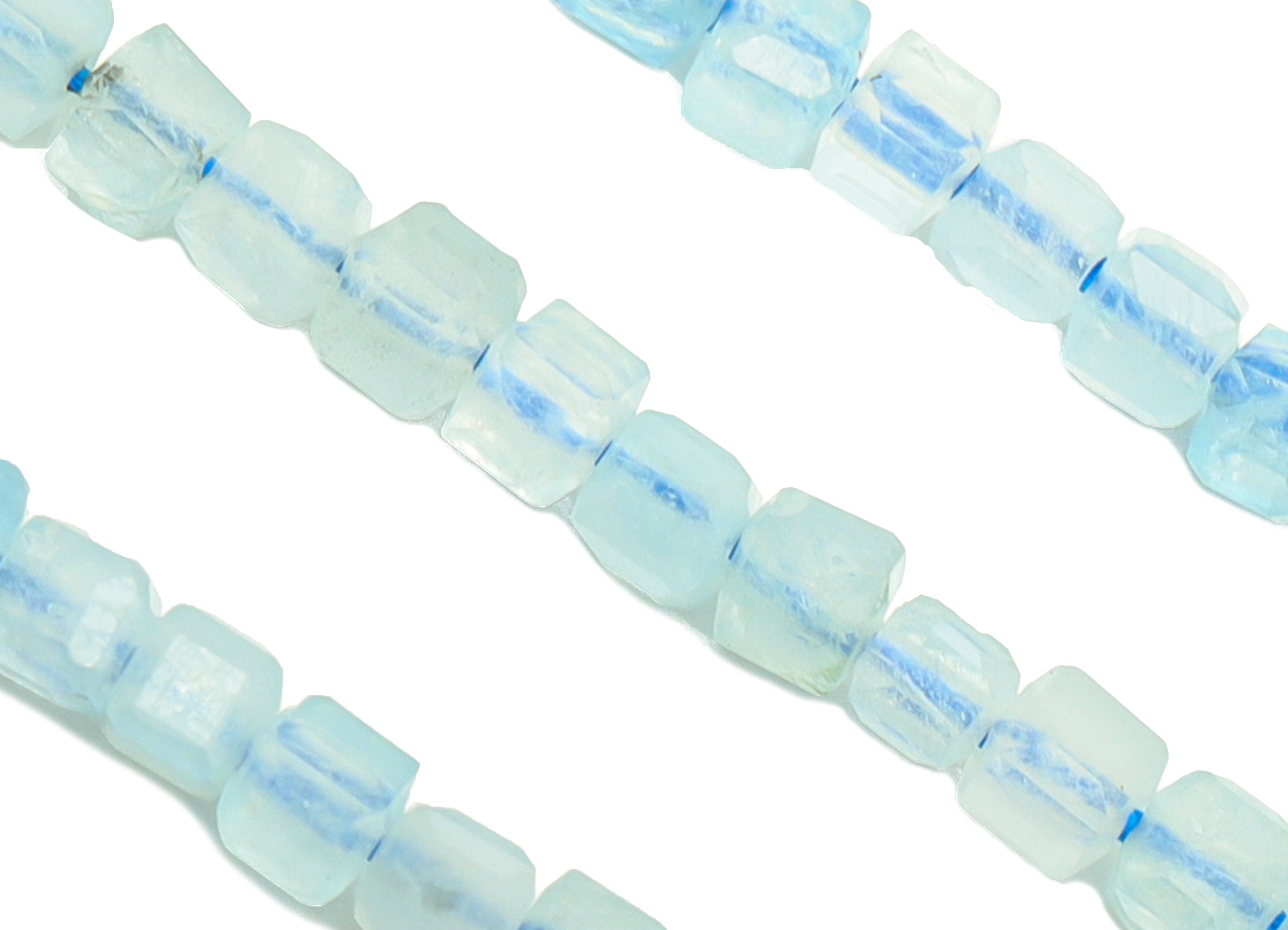 Aquamarine Cube Beads - Blue Aquamarine Cube Beads - 15.5 "/ Strand Faceted Cube Beads 2mm - Gemstone Natural Stone Crystal - NS2027 - DOMEDBAZAAR