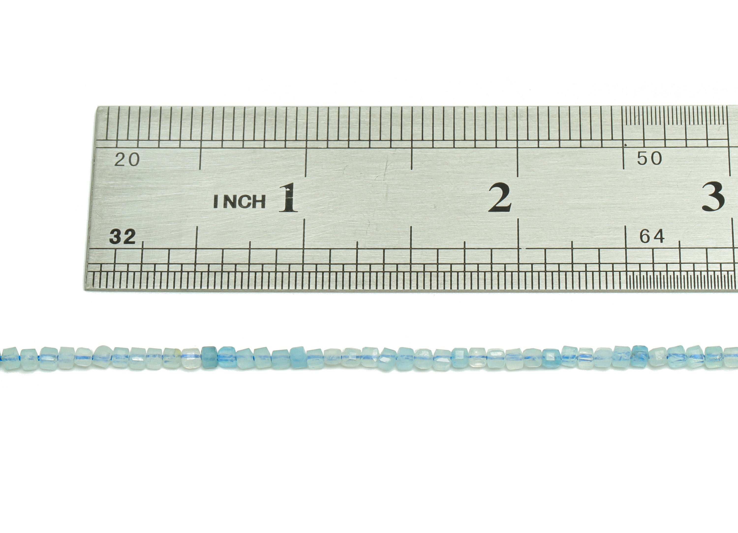 Aquamarine Cube Beads - Blue Aquamarine Cube Beads - 15.5 "/ Strand Faceted Cube Beads 2mm - Gemstone Natural Stone Crystal - NS2027 - DOMEDBAZAAR