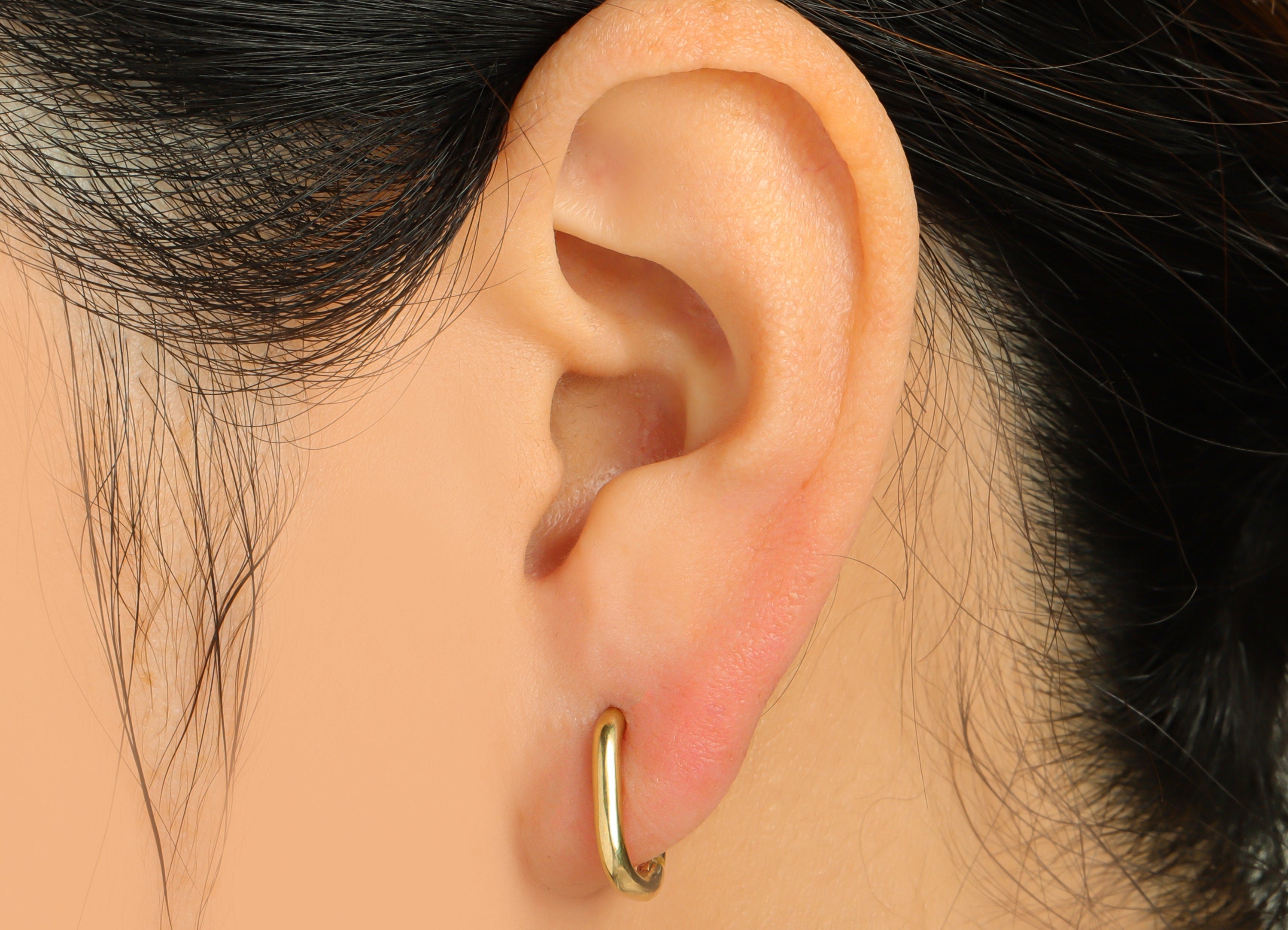 Brass Huggie Hoop Earring - Raw Brass Oval Rectangle Earring Clasp - Geometry Hoop Clasp Earring - Brass Hoop Earring - 14x10x2mm - PP9186 - DOMEDBAZAAR