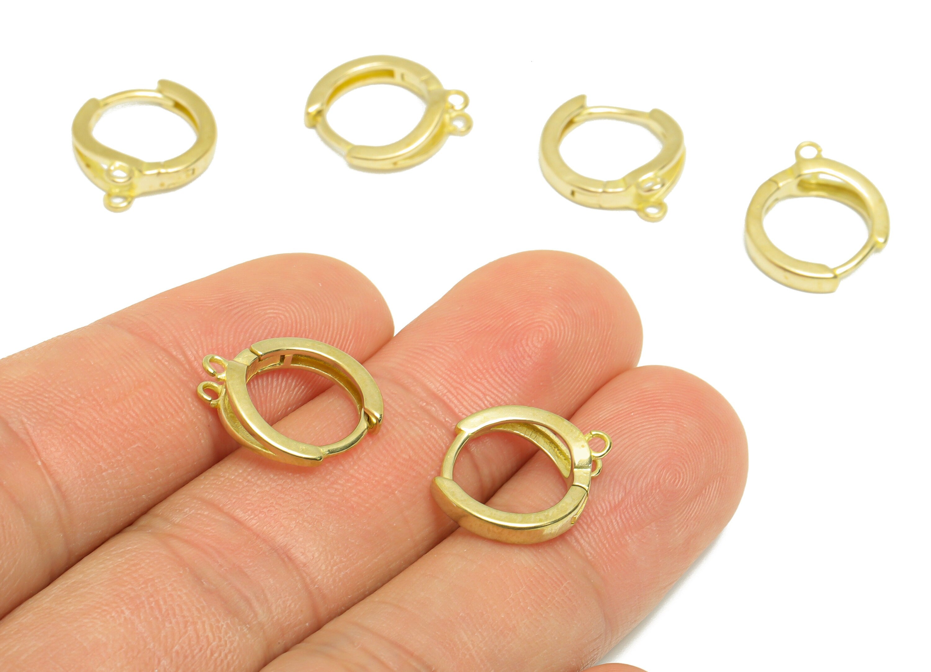 Round Huggie Hoop Earring - Raw Brass Drop Earring Clasp With Loop - Brass Circle Clasp Earring - Hoop Earring - 16x12x1mm -PP9276 - DOMEDBAZAAR