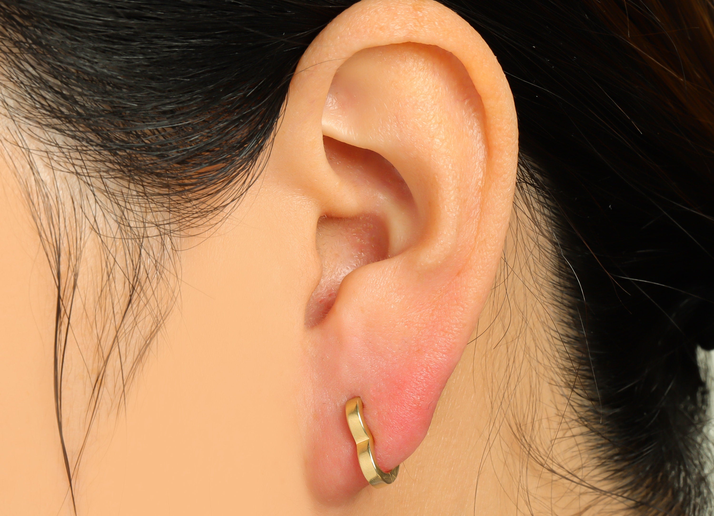 Heart Huggie Hoop Earring - Raw Brass Heart Wire Earring Clasp - Brass Clasp Hoop Earring - Heart Hoop Earring - 12.04x11.8x1.67mm - PP9278 - DOMEDBAZAAR