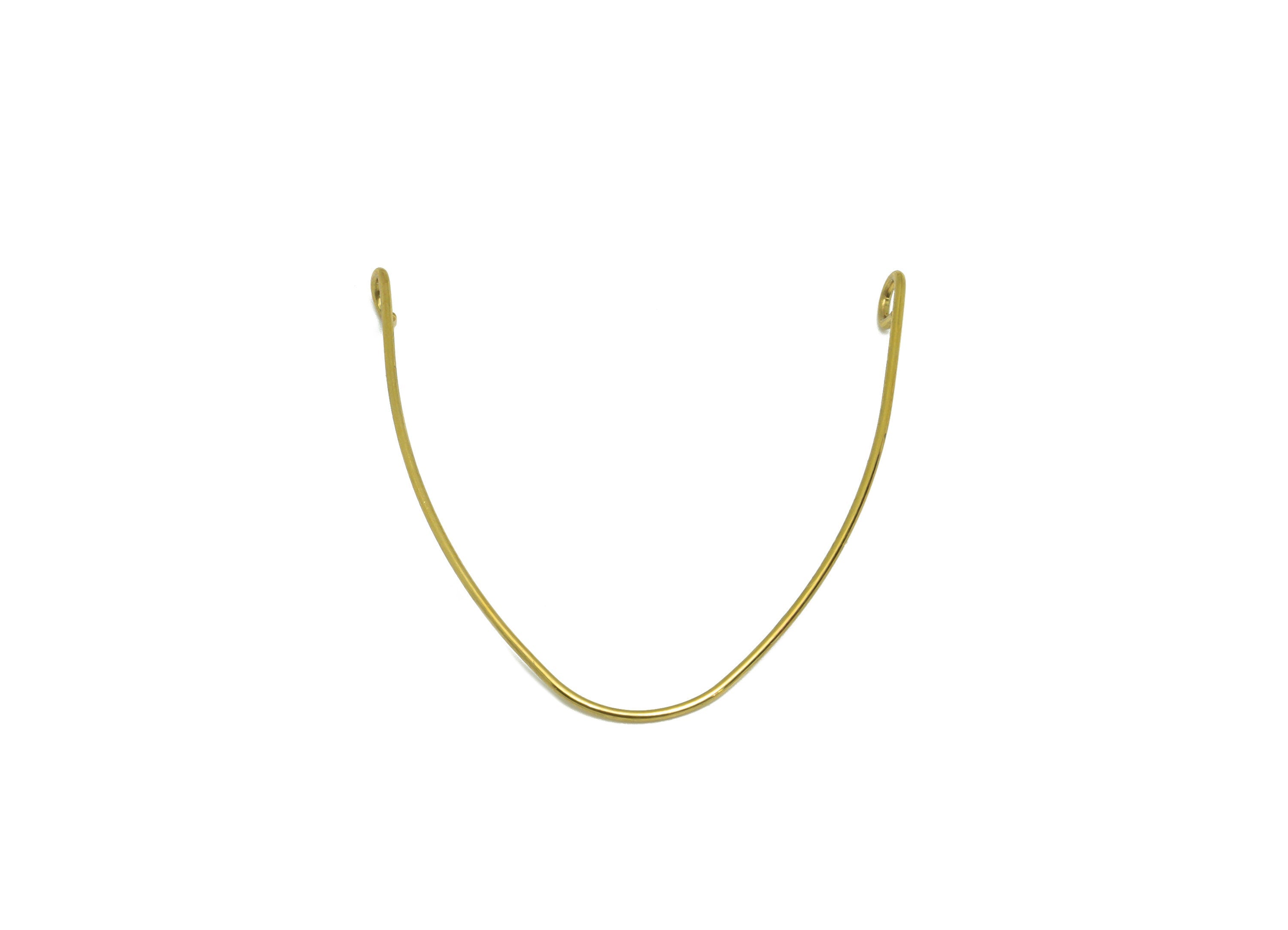 Brass Wire Earring Connector - Raw Brass Wire Earring Charm - Brass Wire V Earring Connector - Earring Connector - 31.3x31.6x0.7mm - PP9608 - DOMEDBAZAAR