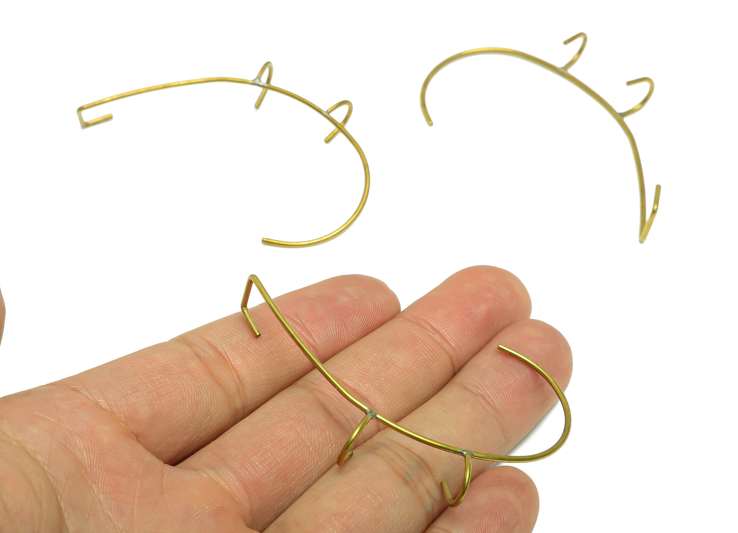 Brass Wires Ear Cuff Earring - Brass Wires Earring - Wires Earring Bone Hanging - Hanging Ear Cuff Earring - 60x39x1mm - PP9349 - DOMEDBAZAAR