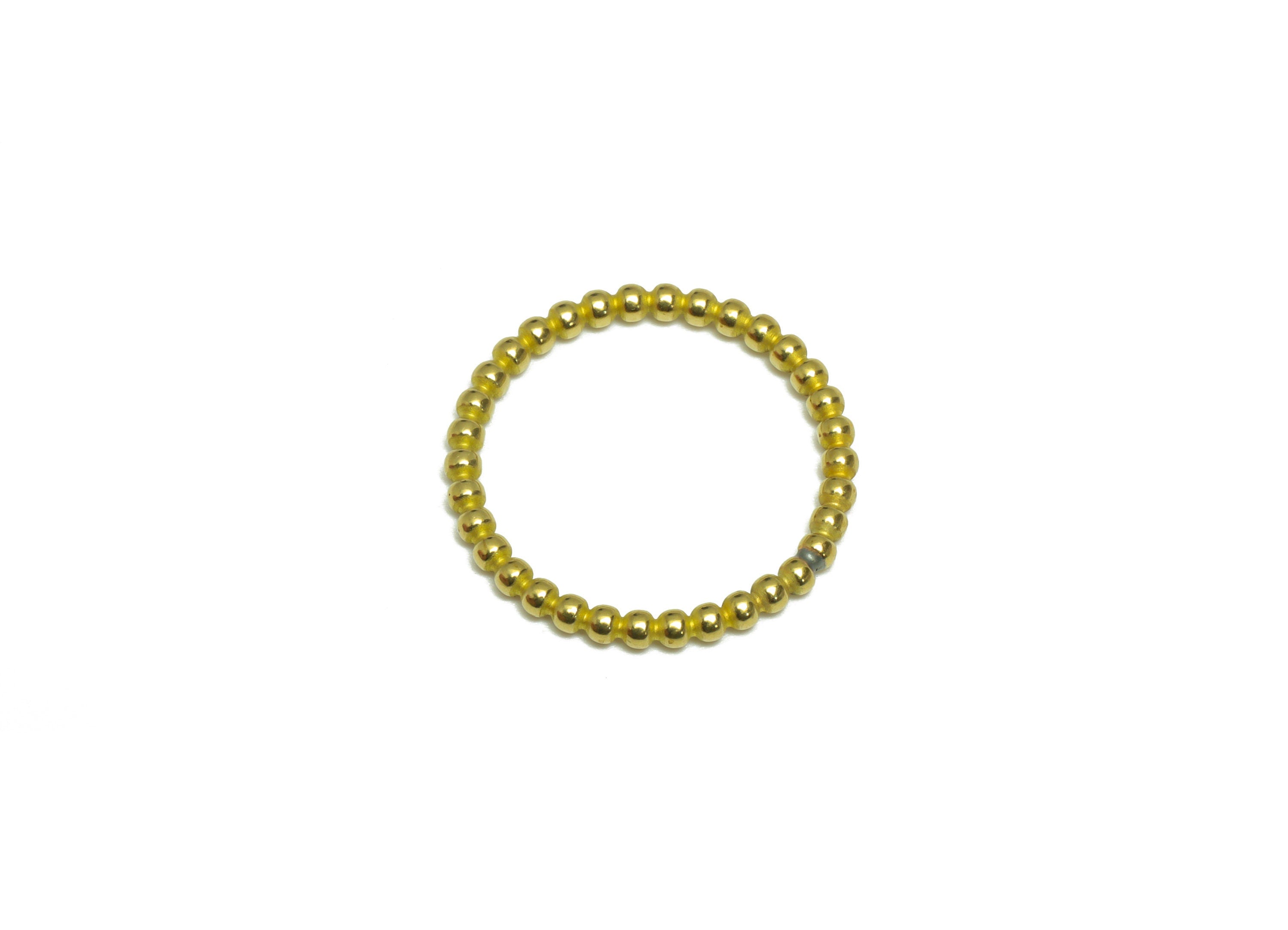 17mm Ball Wire Chian Ring - Raw Brass Dainty Beaded Band - Brass Solid Gold Thin Ring - Brass Beaded Ring - 21x21x1.8mm - PP9405 - DOMEDBAZAAR
