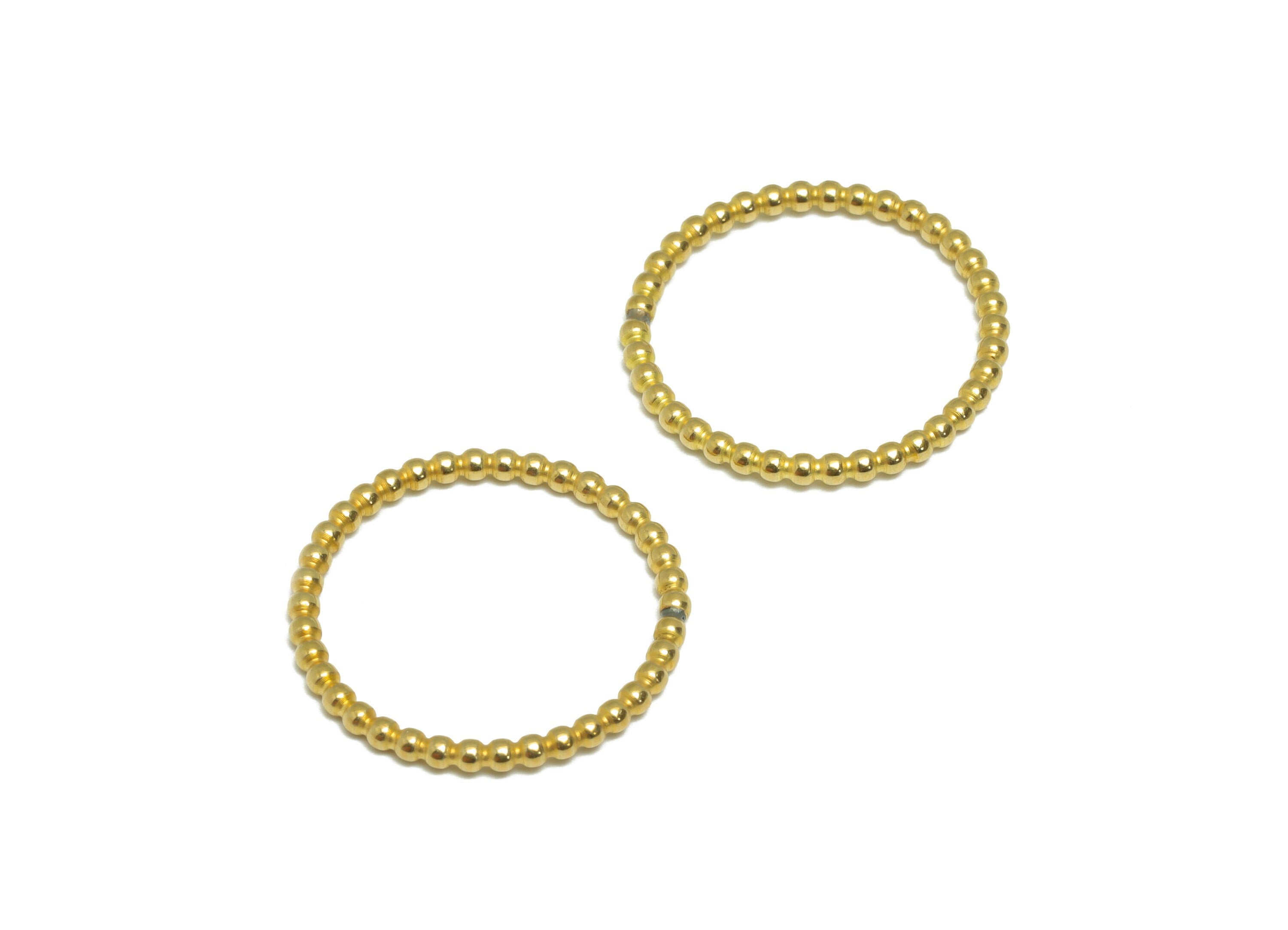 19mm Ball Wire Chian Ring - Raw Brass Dainty Beaded Band - Brass Solid Gold Thin Ring - Brass Beaded Ring - 23x23x1.77mm - PP9407 - DOMEDBAZAAR