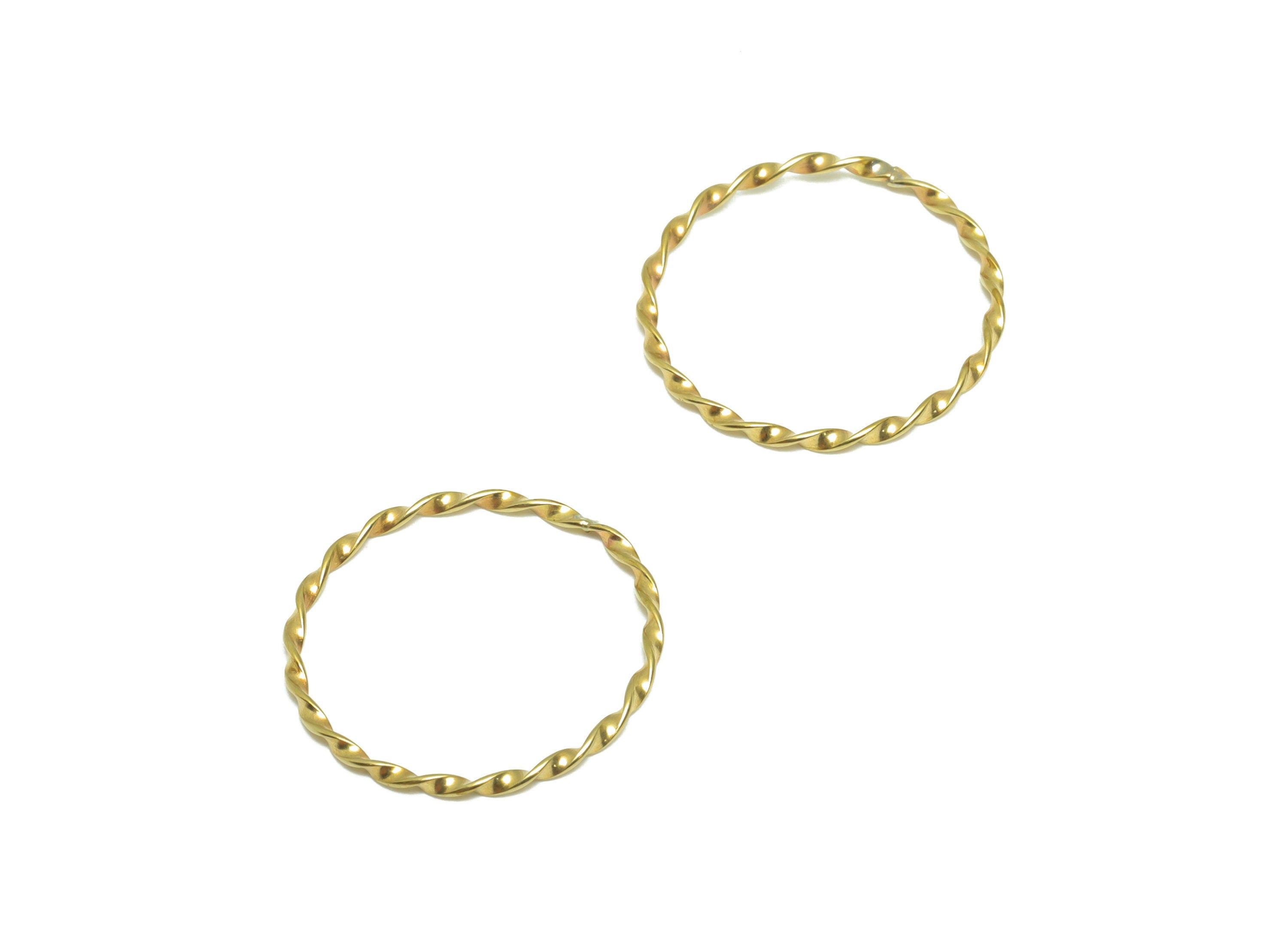 Hammered Twisted Chain Ring - Raw Brass Ring - Brass Chain Rings - Brass Rope Chian Rope Rings - 18.3x18.3x0.99mm - PP9367 - DOMEDBAZAAR