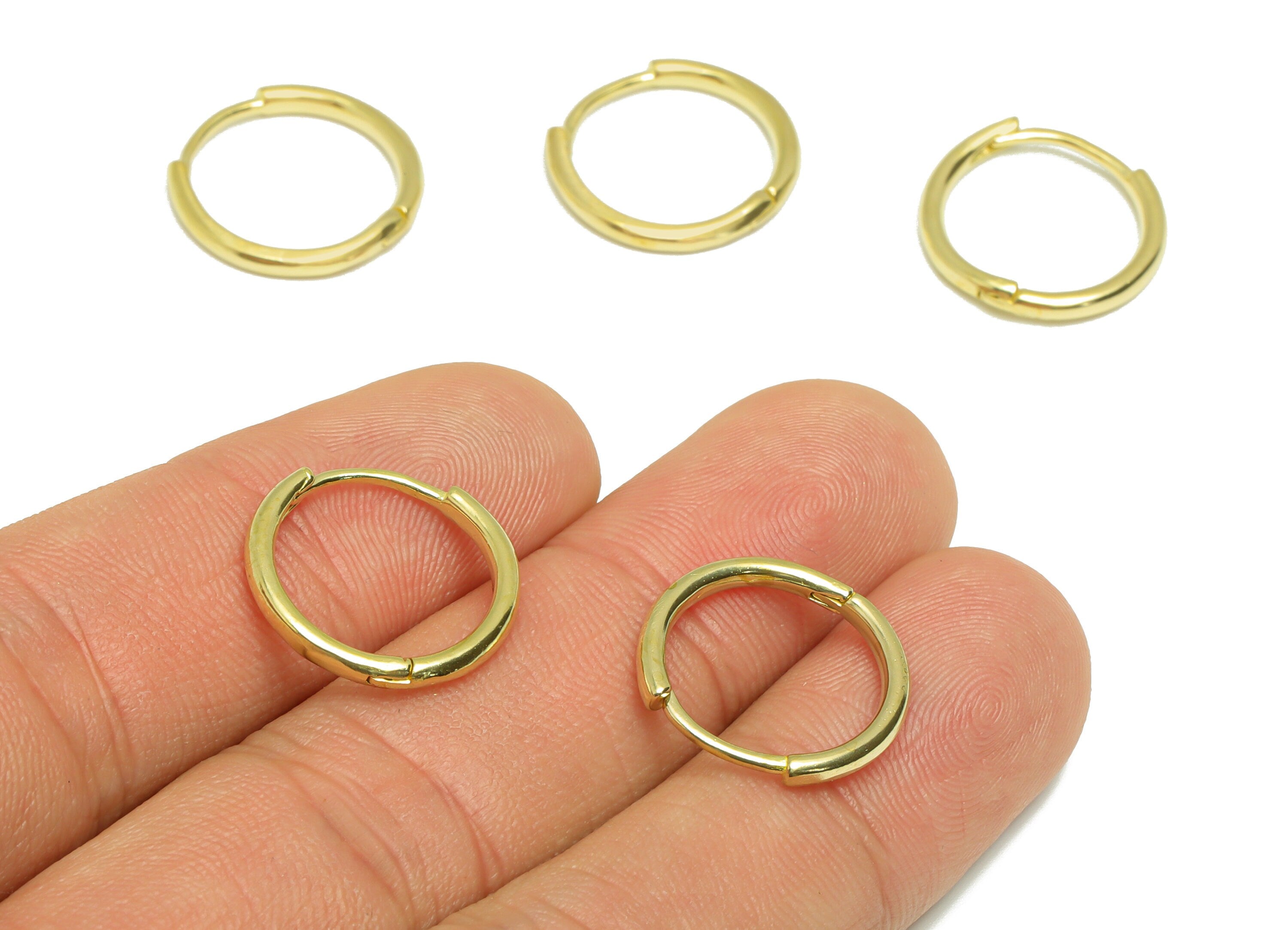Brass Round Huggie Hoop Earring - Raw Brass Round Hoop Earring - Brass Huggie Hoop Wire Earring - Brass Clasp Earring - 17x16.4x2mm - PP9183 - DOMEDBAZAAR