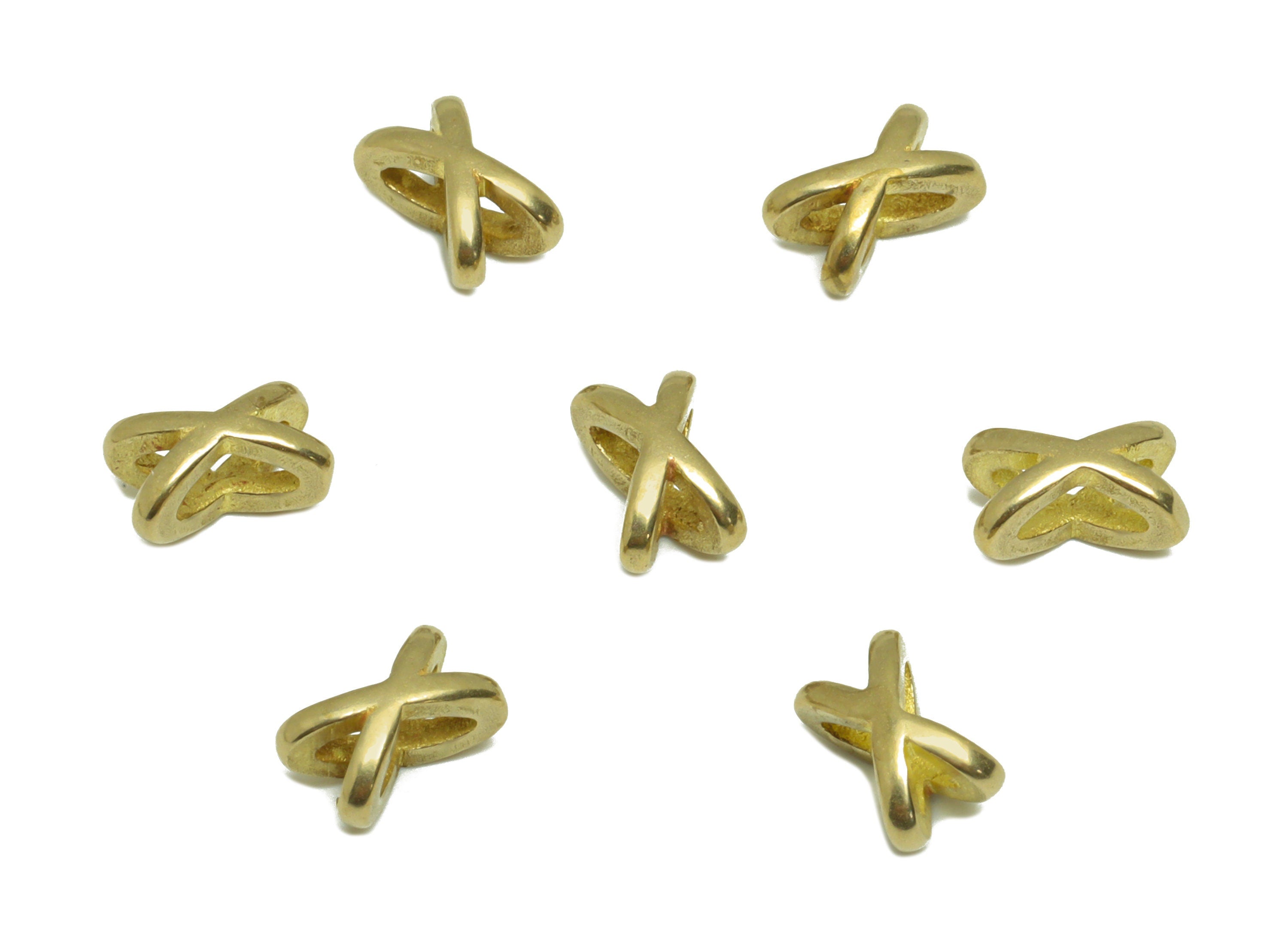Brass Knot Bead Earring Charm - Raw Brass Star Spacer Bead Charm - Brass Wire Bead Earring Charm - Star Bracelet Bead - 7x4x4.4mm - PP9197 - DOMEDBAZAAR