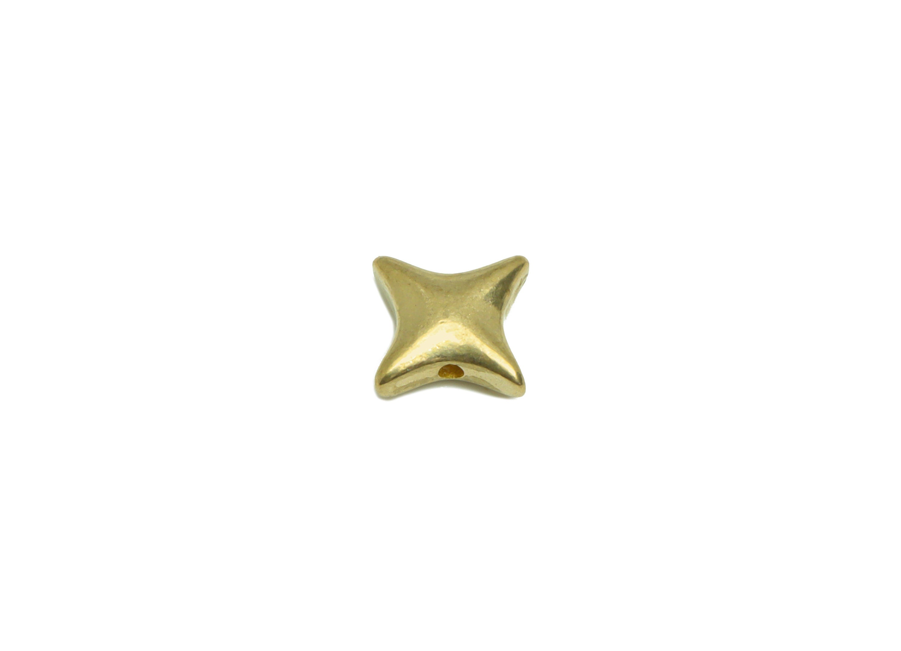 Star Bracelet Spacer Beads - Raw Brass Beaded Earring Bead - Cubic Bead Earring Bead - For Bracelet - Star Bracelet Bead - 9x9x3mm - PP9179 - DOMEDBAZAAR