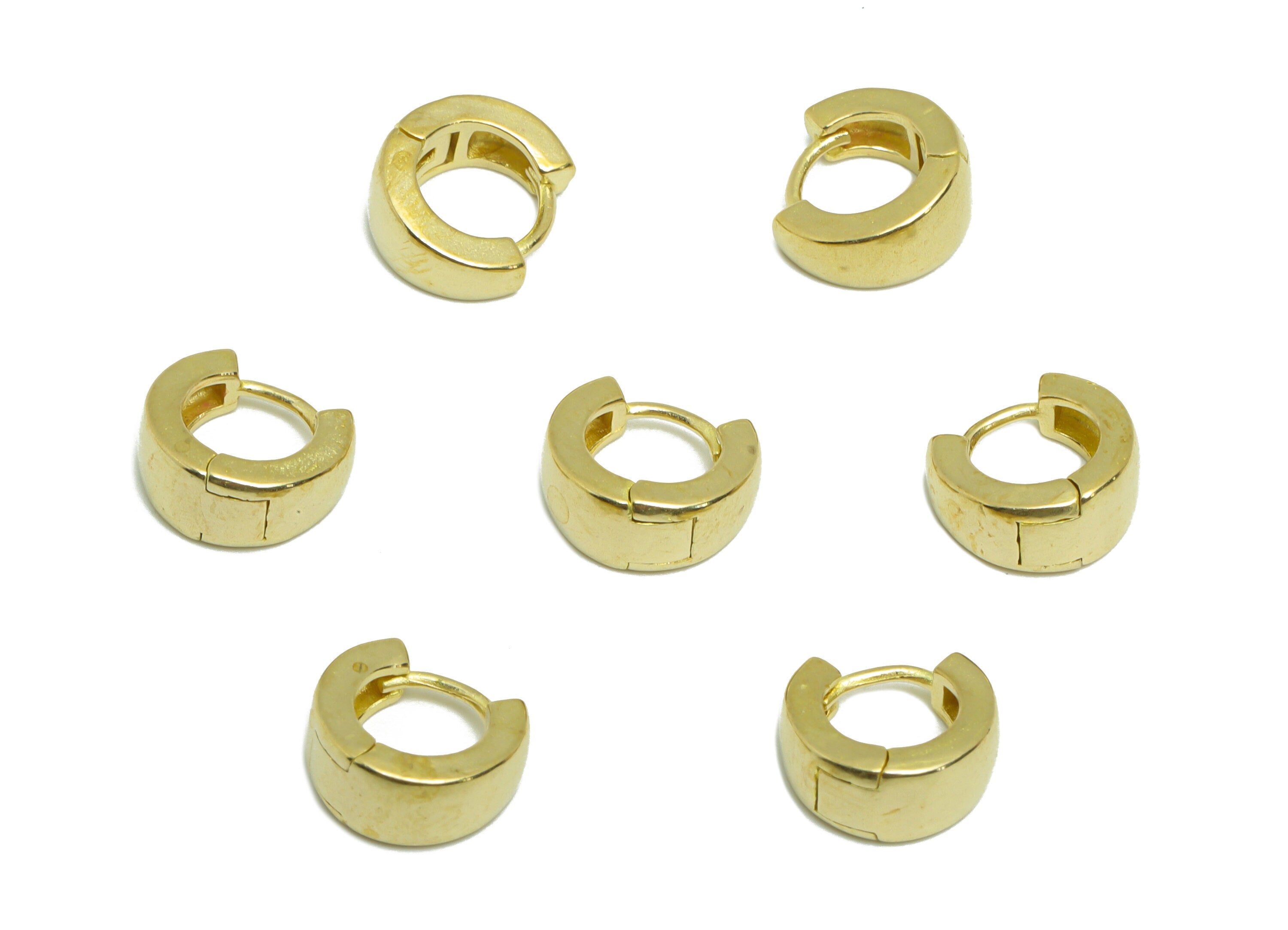 Round Wire Huggie Earring - Raw Brass Thick Wire Earring Clasp - Brass Circle Clasp Earring - Clasp Huggie Earring - 10x8.9x2mm - PP9287 - DOMEDBAZAAR