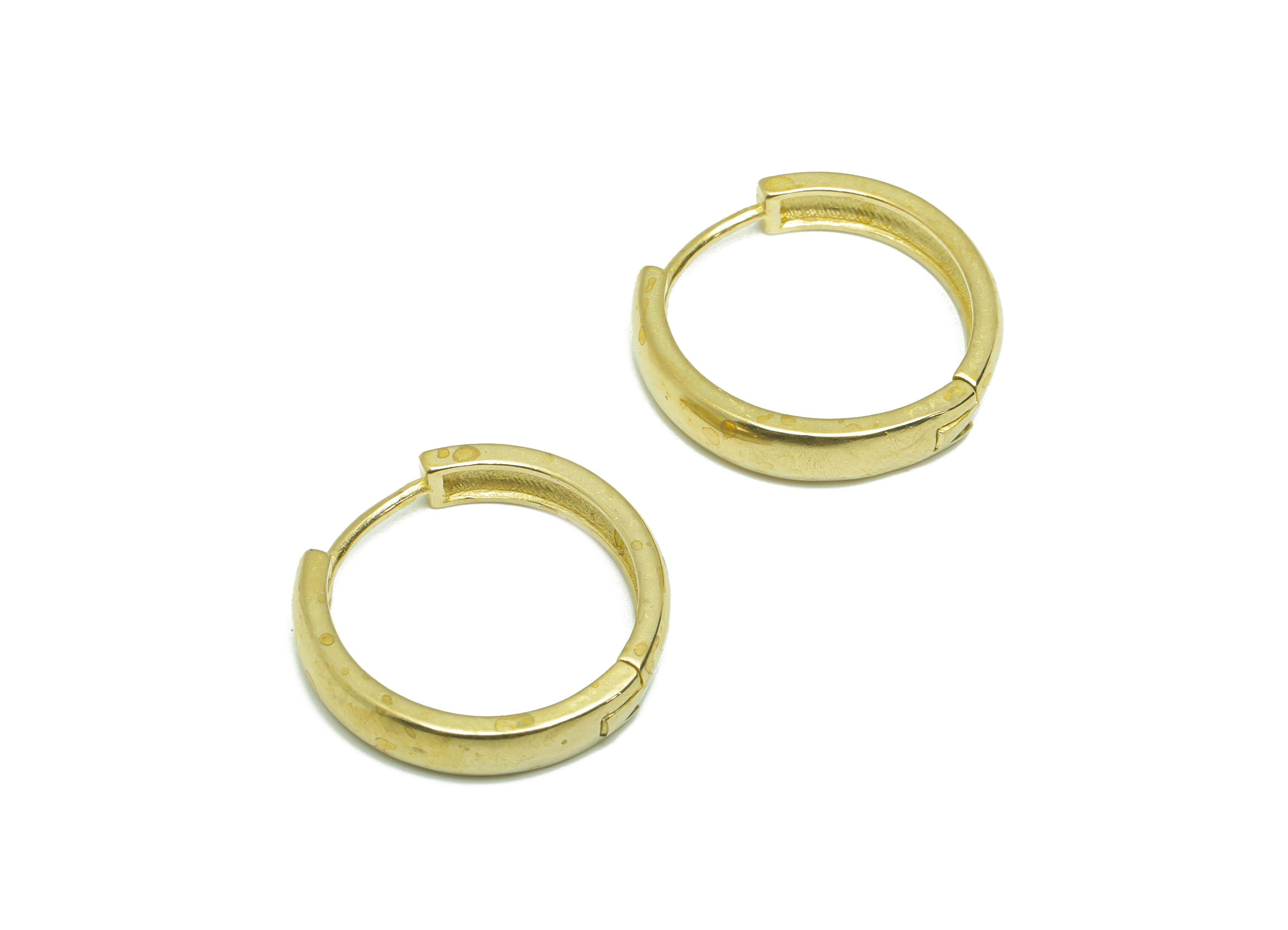 Brass Round Huggie Hoop Earring - Raw Brass Circle Earring Clasp - Brass Clasp Earring - Clasp Hoop Earring - 20.5x19.52x3mm - PP9611 - DOMEDBAZAAR