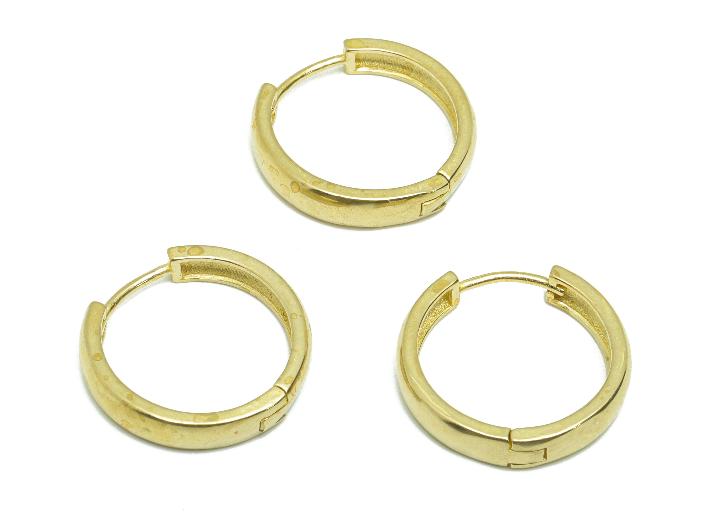 Brass Round Huggie Hoop Earring - Raw Brass Circle Earring Clasp - Brass Clasp Earring - Clasp Hoop Earring - 20.5x19.52x3mm - PP9611 - DOMEDBAZAAR