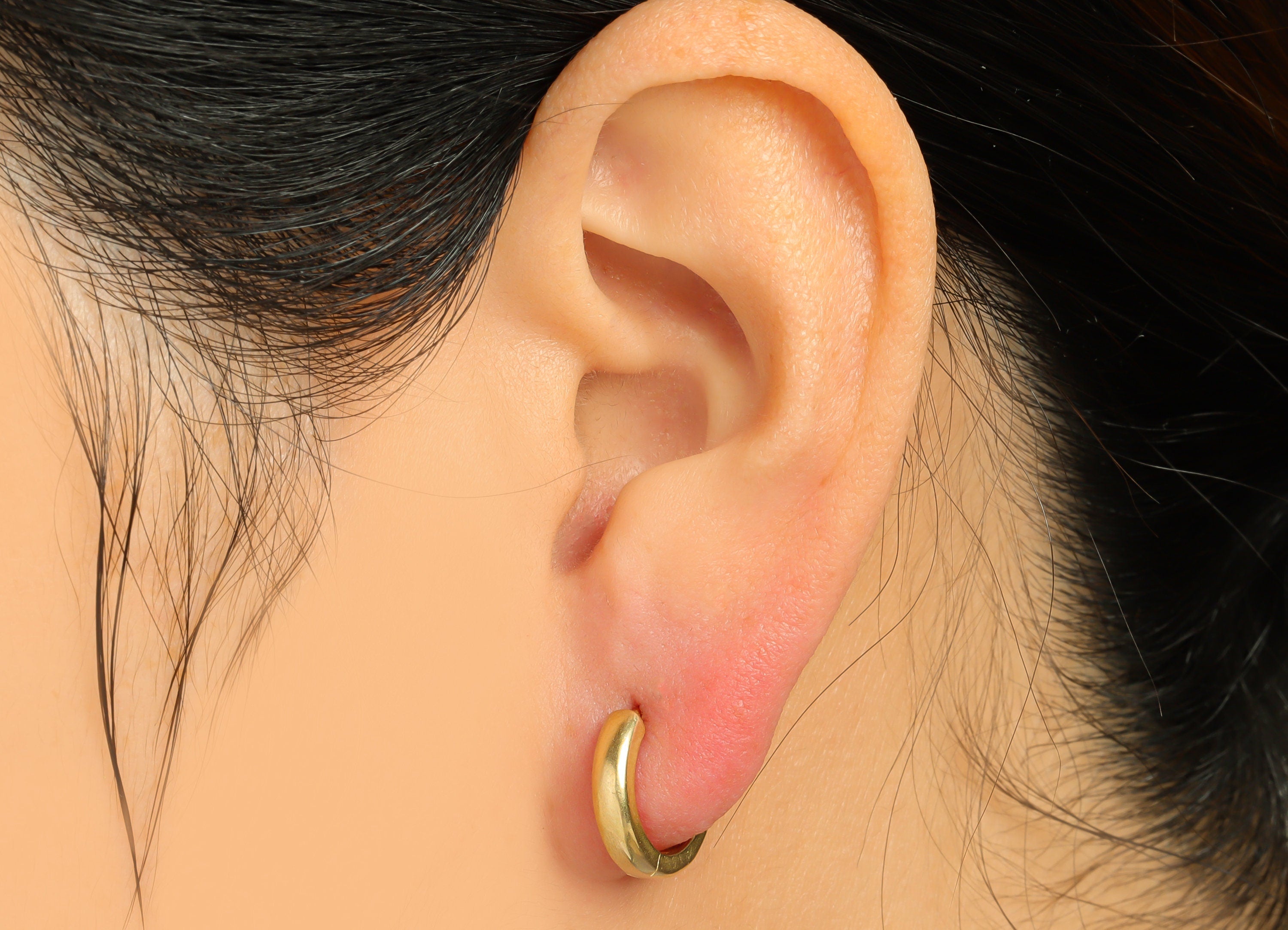 Brass Round Huggie Hoop Earring - Raw Brass Earring Clasp - Ring Clasp Earring - Circle Clasp Hoop Earring - 13.8x12.9x3.11mm - PP9558 - DOMEDBAZAAR