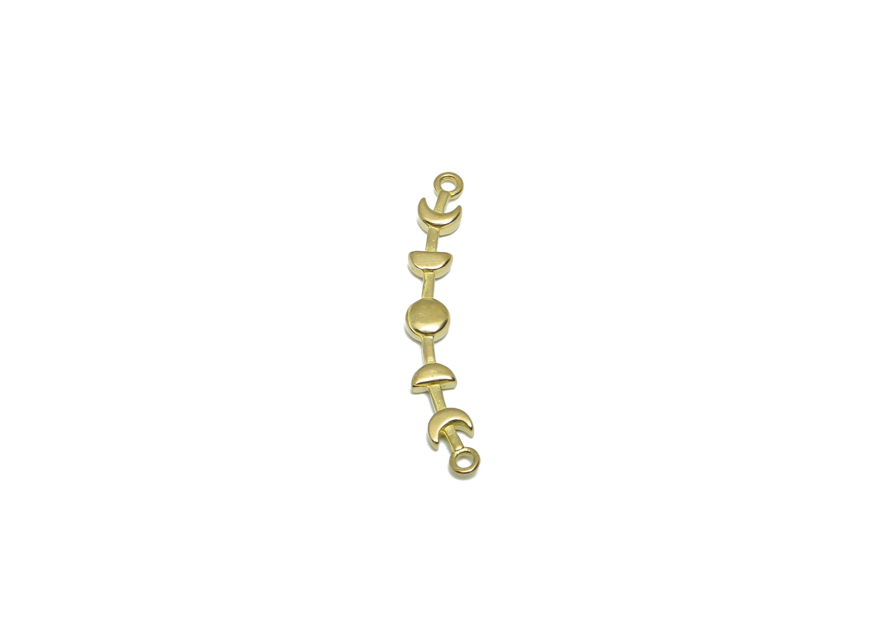 Brass Moon Phase Cycle Pendant - Raw Brass Crescent Earring Connector - Brass Phases of The Moon Necklace Charm - 30x5.5x2.17mm- PP9573 - DOMEDBAZAAR
