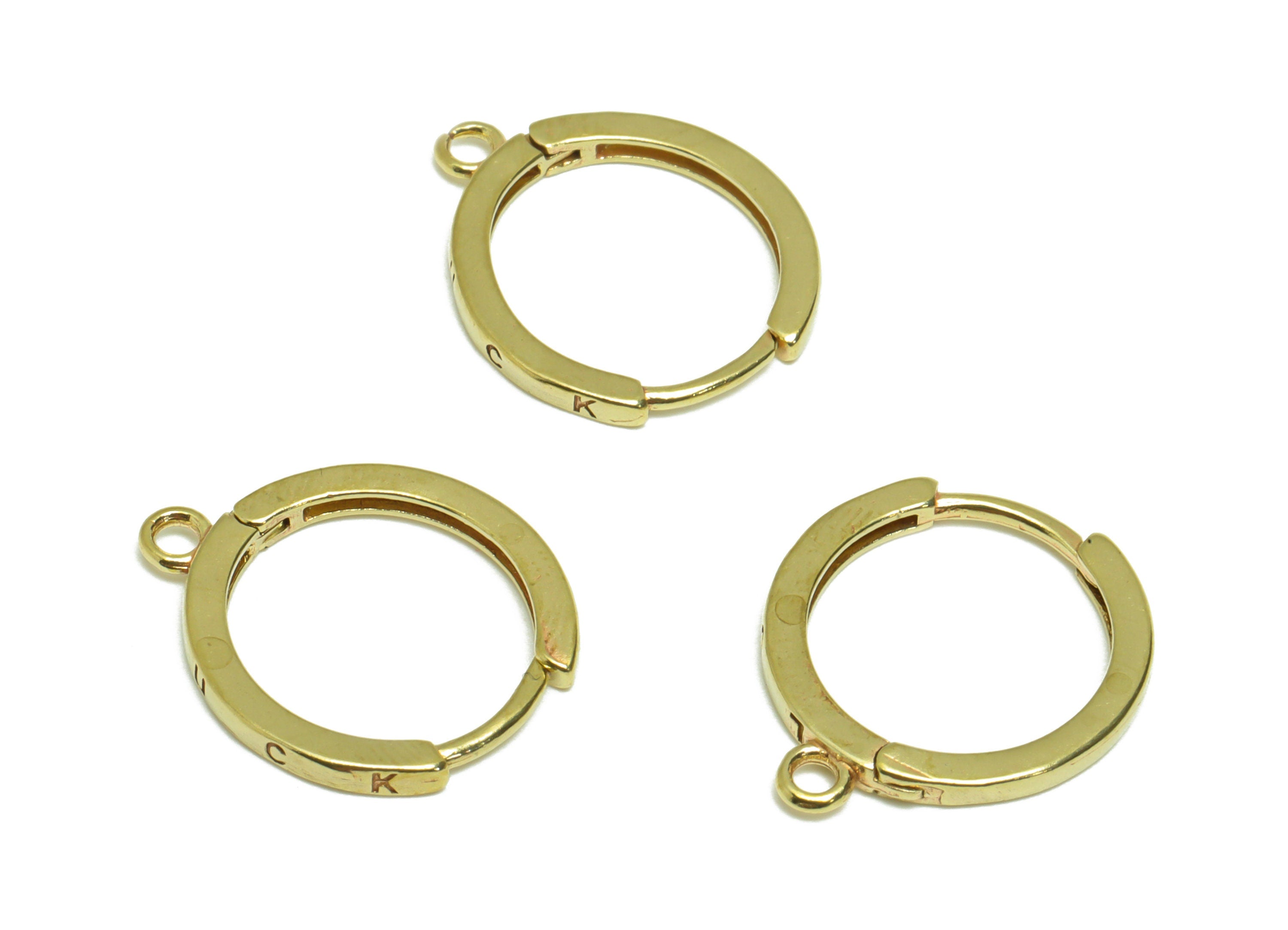 Brass Oval Huggie Hoop Earring - Raw Brass Hoop Huggie Earring With Loop - Brass Geometry Huggie Hoop Earring - 16.6x14.09x1.45mm - PP9516 - DOMEDBAZAAR