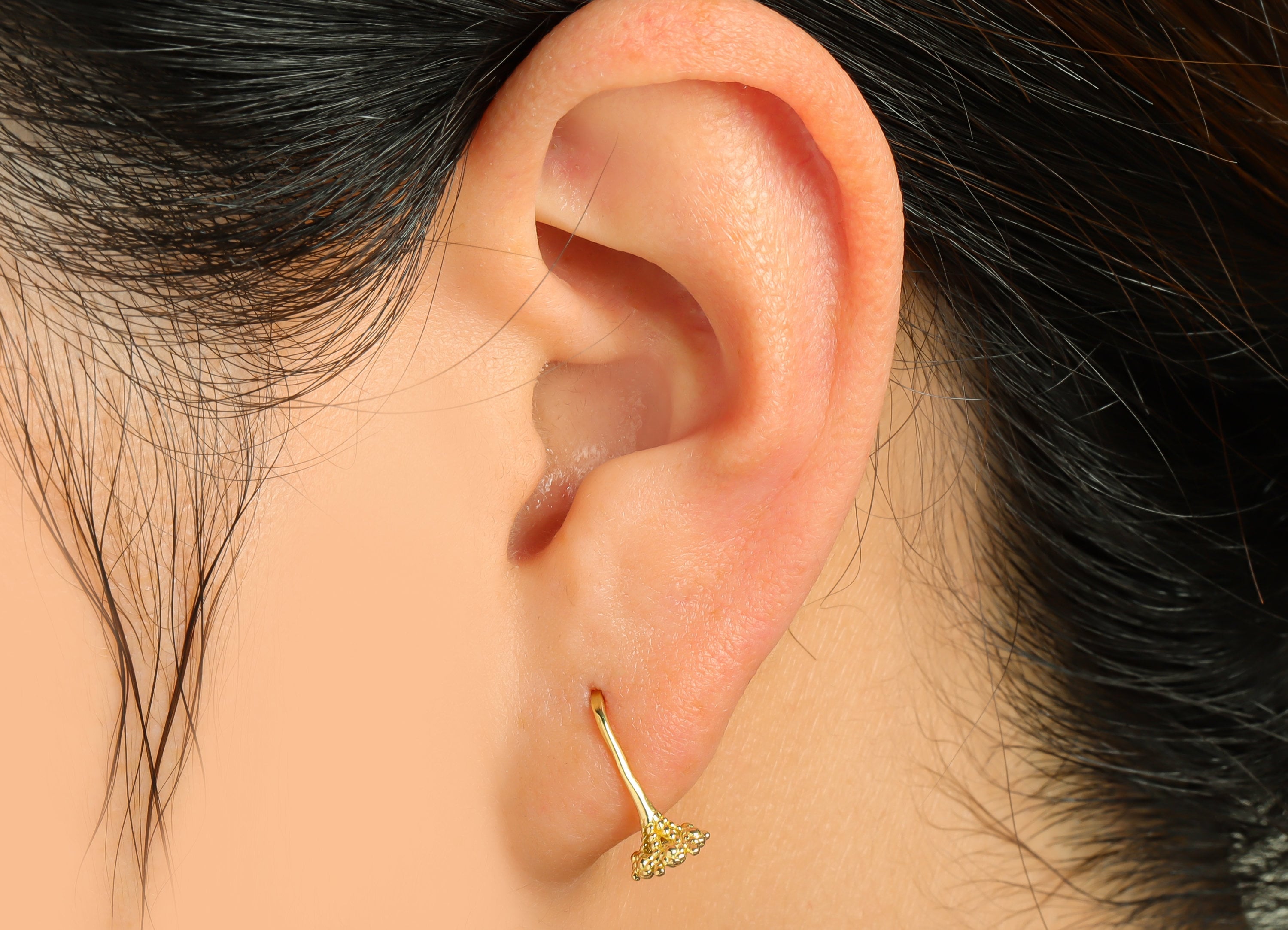 Textured Wire Hook Earring - Raw Brass Flower Hook Earring - Brass Ear Wire Hook Earring For Diamond - Wire Hook Earring - 13x6x1mm - PP9508 - DOMEDBAZAAR