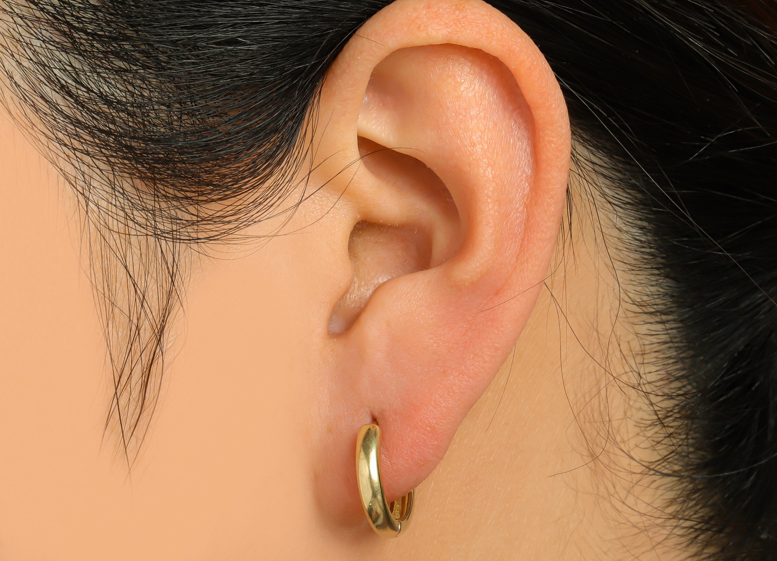 Brass Round Huggie Hoop Earring - Raw Brass Circle Wire Earring Clasp - Brass Clasp Earring - Clasp Hoop Earring - 15.8x14.2x3.1mm - PP9651 - DOMEDBAZAAR