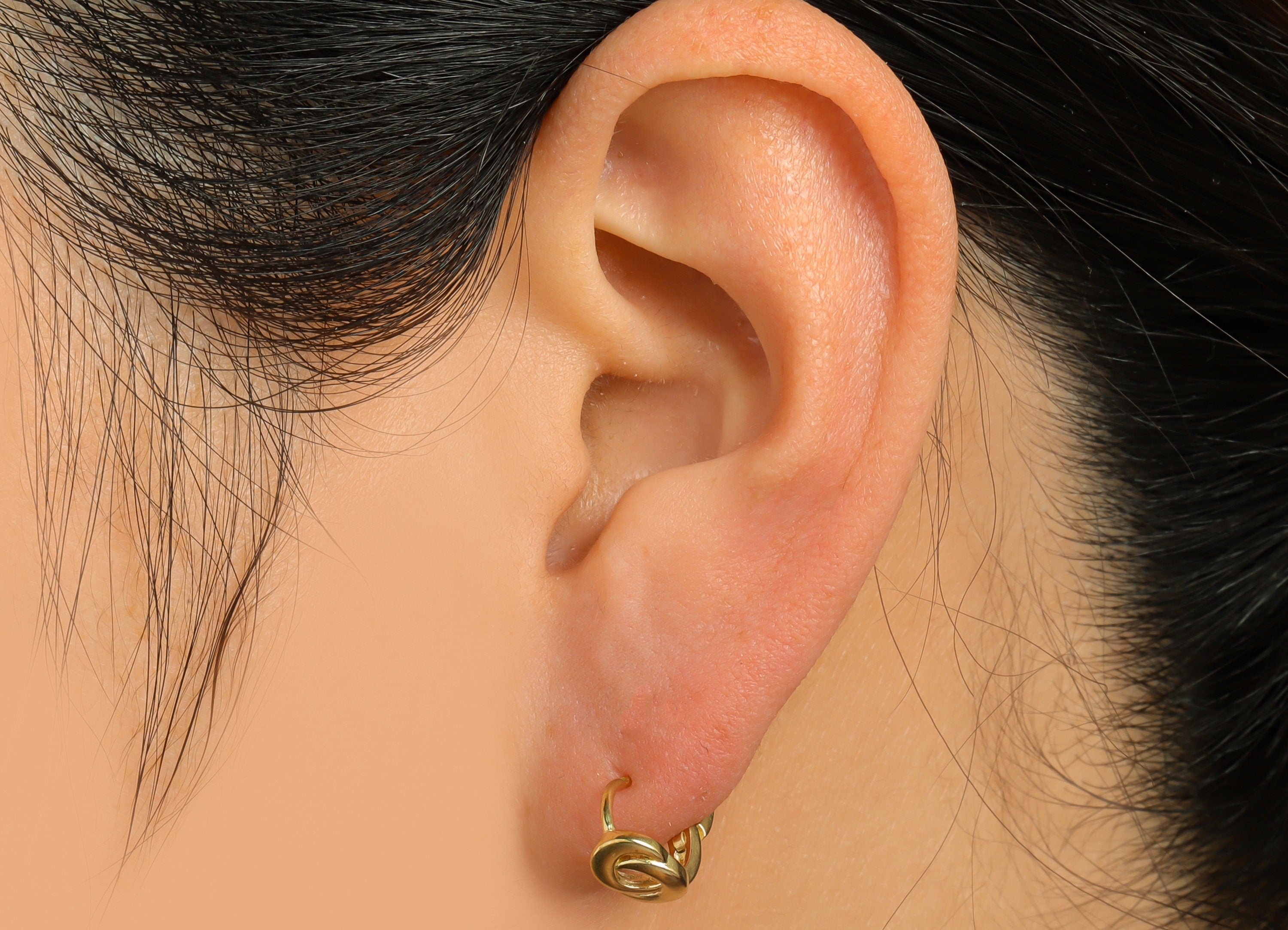 Brass Crescent Huggie Hoop Earring - Raw Brass Moon Wire Earring Clasp - Brass Textured Earring - Mini Hoop Earring - 9.8x8.7x6mm - PP9656 - DOMEDBAZAAR