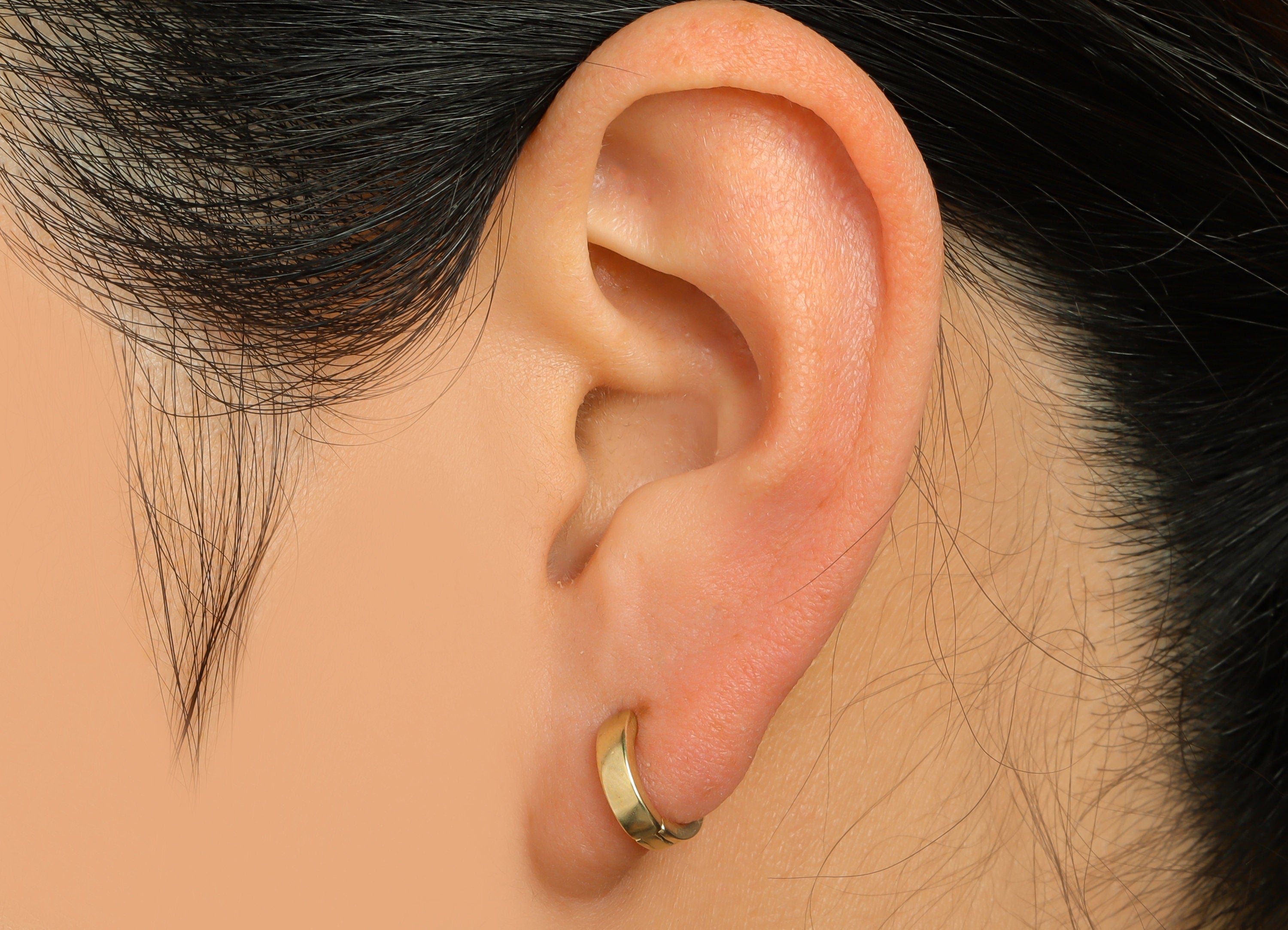 Brass Round Huggie Hoop Earring - Raw Brass Circle Hoop Wire Earring - Brass Minimalist Huggie Hoop Earring - 11x10.4x2.83mm - PP9814 - DOMEDBAZAAR