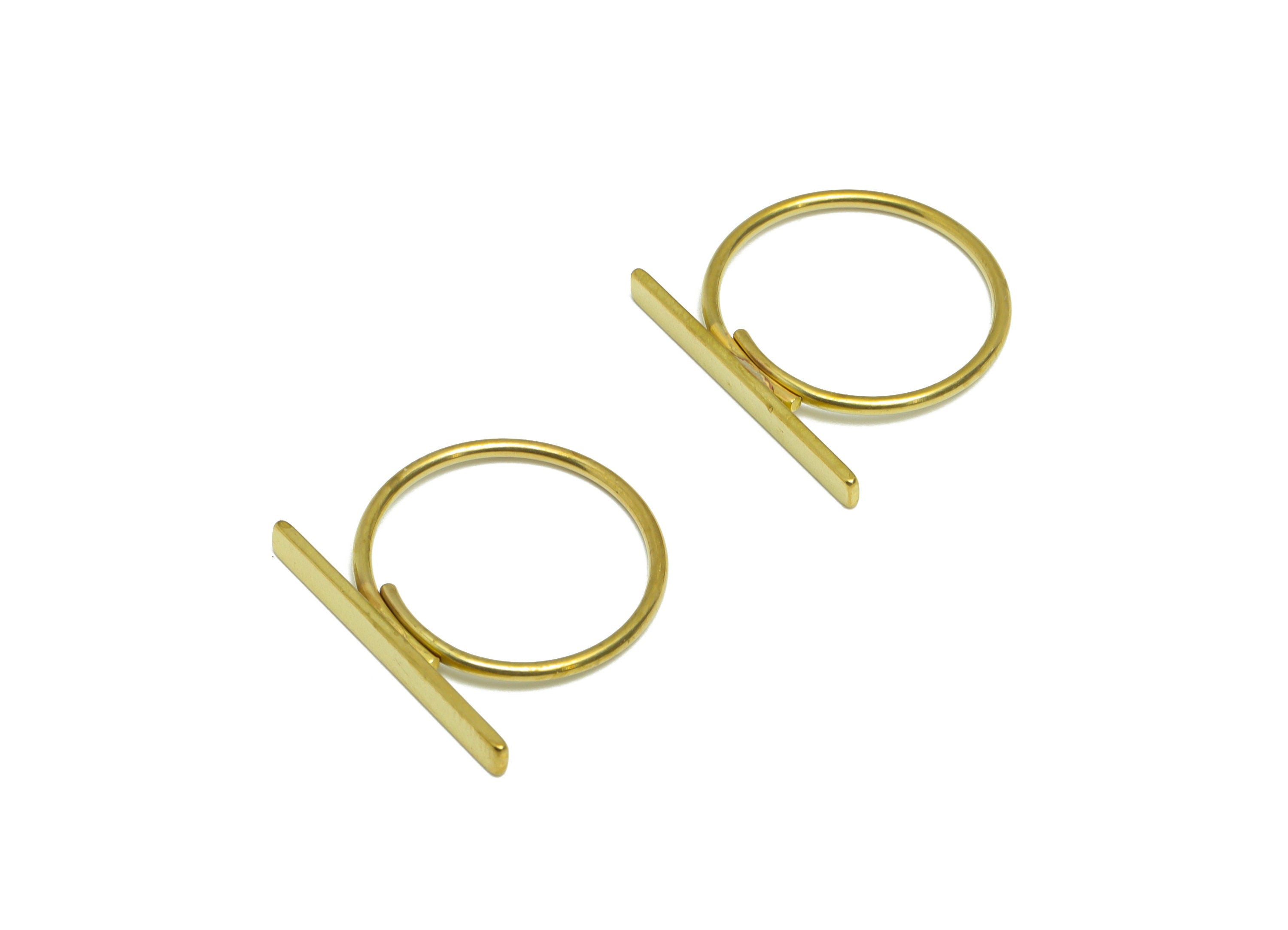 Brass Adjustable Rectangle Ring - Raw Brass Ring Settings - Brass Rectangle Rings - Ring Adjustable Finding - Bar Ring - 20x21x1mm - PP9369 - DOMEDBAZAAR