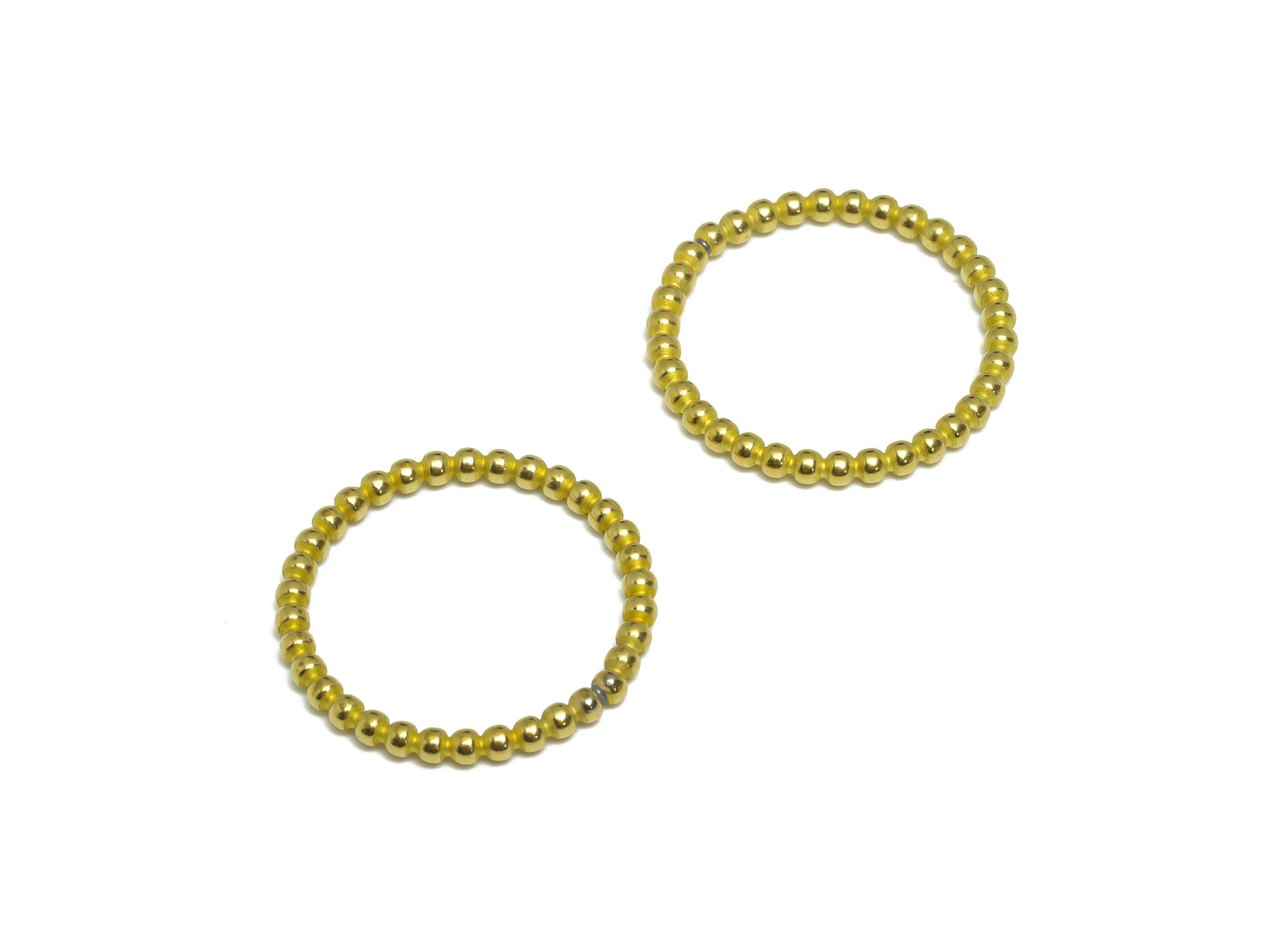 17mm Ball Wire Chian Ring - Raw Brass Dainty Beaded Band - Brass Solid Gold Thin Ring - Brass Beaded Ring - 21x21x1.8mm - PP9405 - DOMEDBAZAAR