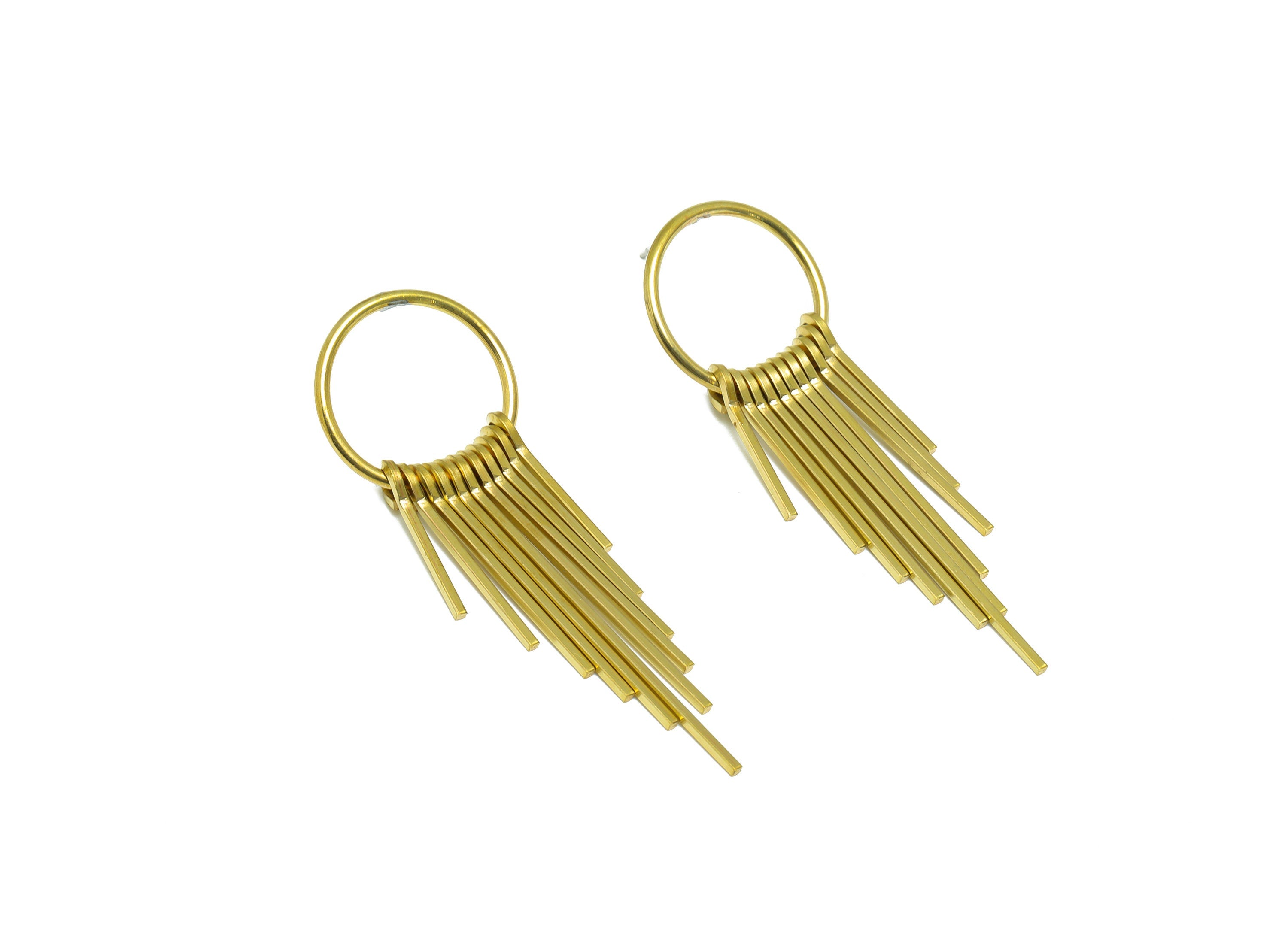 Brass Wire Tassel Earring Post - Brass Stick Wire Earring Stud - Bar Wires Earring Tassel Post - Dangle Tassel Post - 58.2x20x4mm - PP9988 - DOMEDBAZAAR