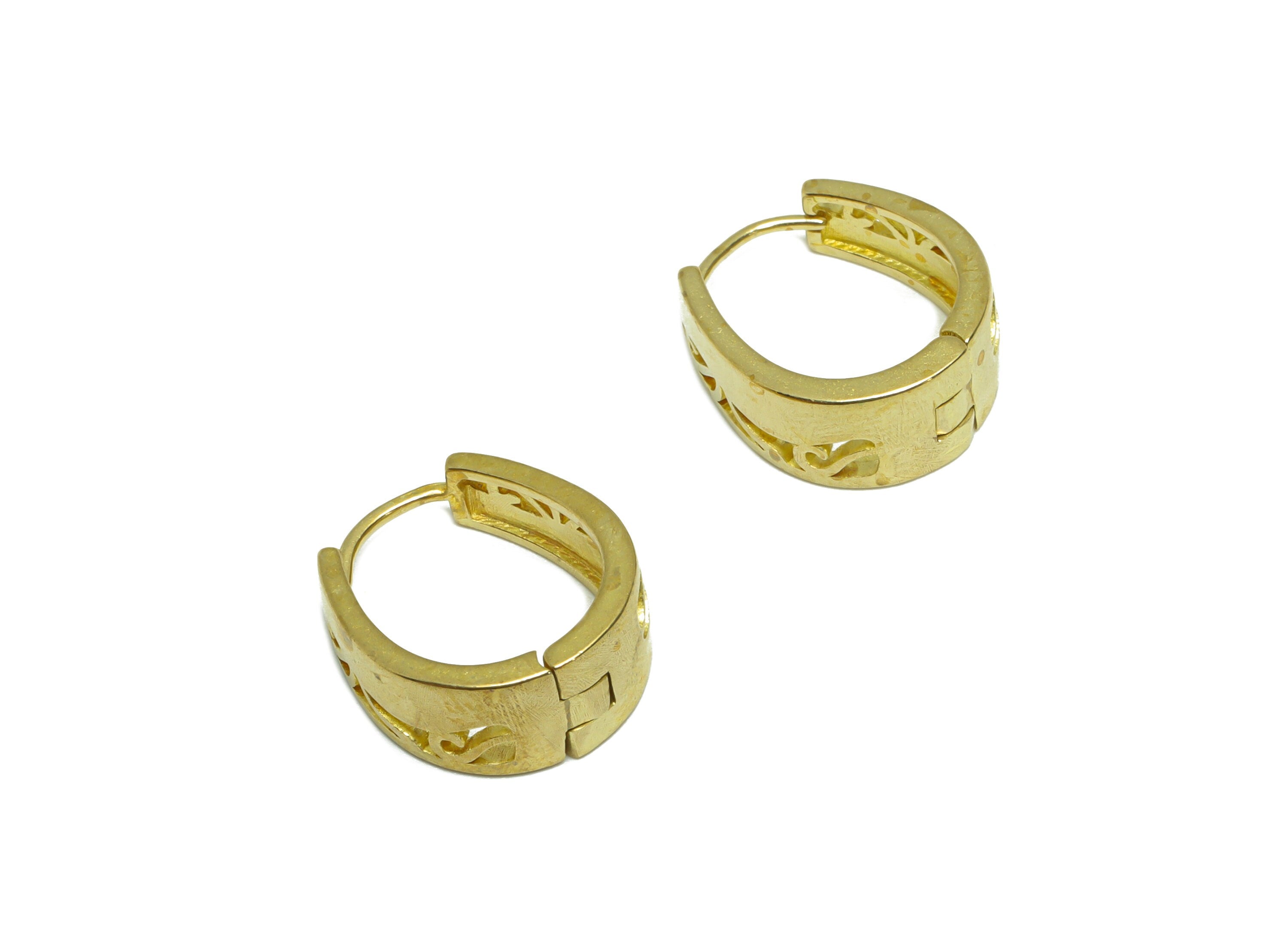 Brass Oval Huggie Hoop Earring - Raw Brass Hollow Drop Horseshoe Wire Earring Clasp - Brass Vintage Hoop Earring - 16x14.2x6.7mm - PP9644 - DOMEDBAZAAR