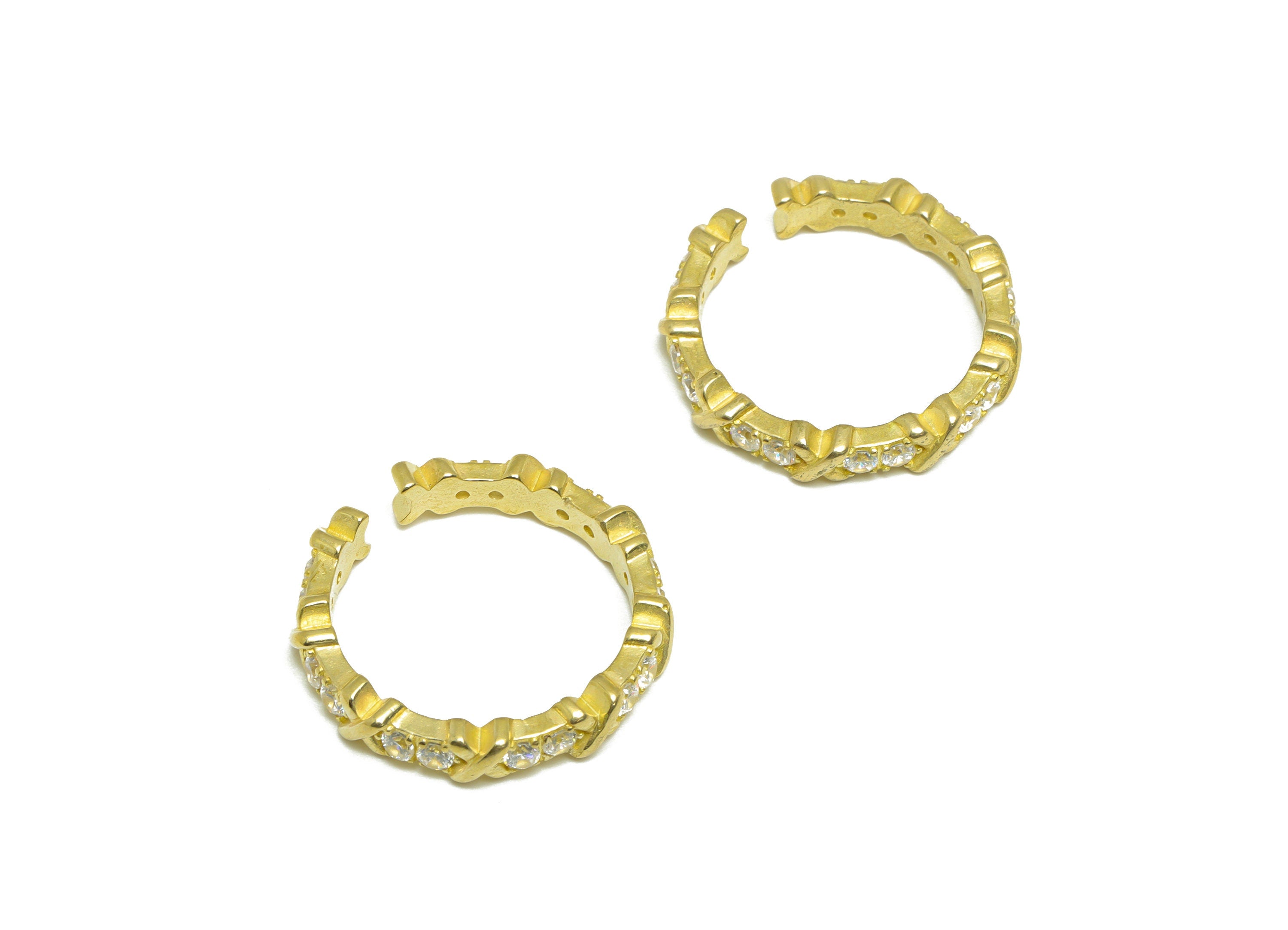 Brass CZ Textured Ring - Raw Brass Ring Settings - Brass Adjustable Rings - Brass Cubic Zircon Rings - 24.2x24x4.2mm - PP9772 - DOMEDBAZAAR