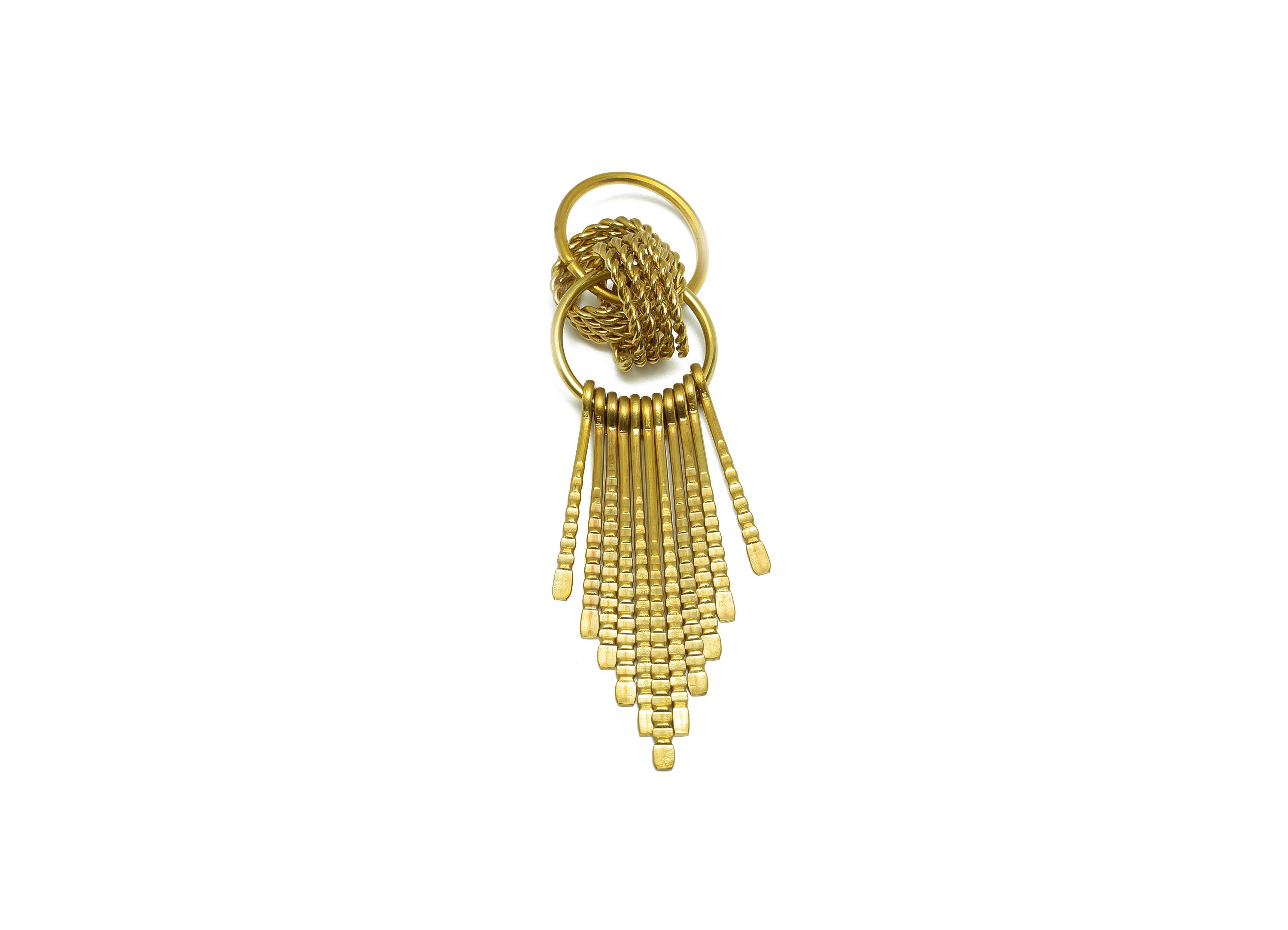 Brass Wire Tassel Earring Charm - Brass Round Wire Earring Charm - Hammered Wire Earring Tassel - Dangle Tassel Charm - 79x20x4.5mm -PP9991 - DOMEDBAZAAR