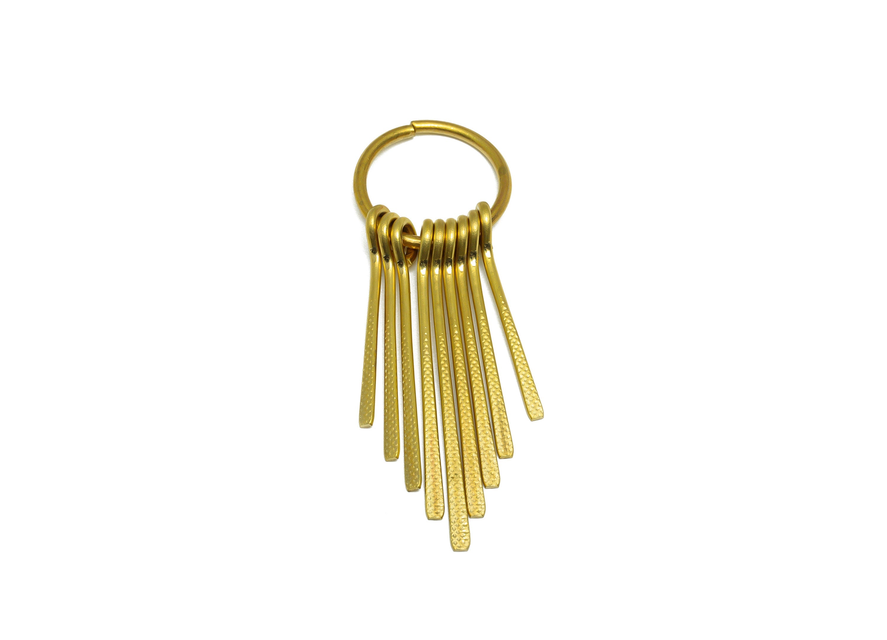 Brass Wire Tassel Earring Charm - Brass Textured Wire Earring Charm - Hammered Wire Earring Tassel - Dangle Tassel Charm - 54x17x5mm -PP9987 - DOMEDBAZAAR