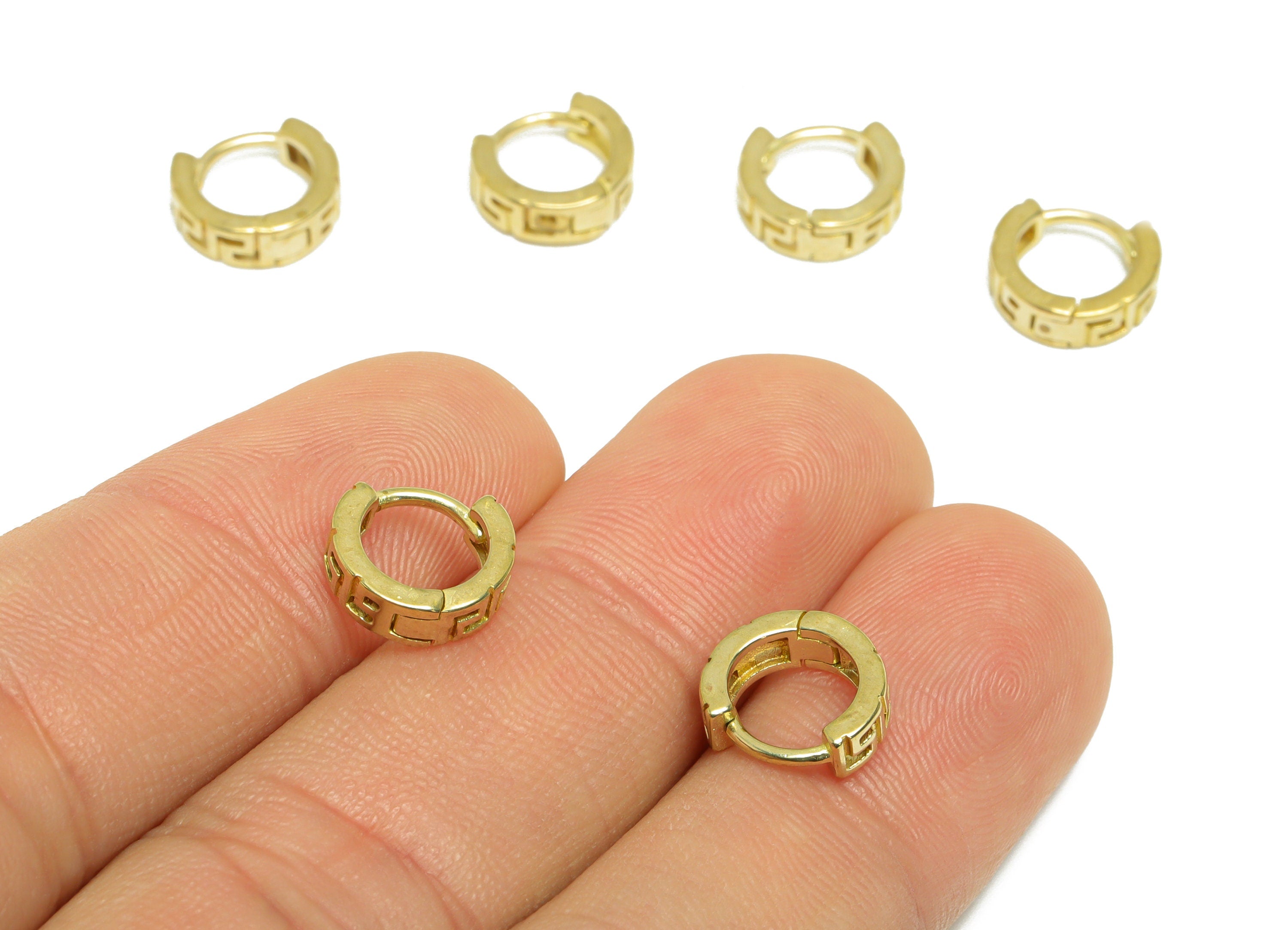 Brass Round Huggie Hoop Earring - Raw Brass Hollow Hoop Earring - Brass Huggie Hoop Earring - Textured Hoop Earring - 10x9.5x3.3mm - PP9645 - DOMEDBAZAAR