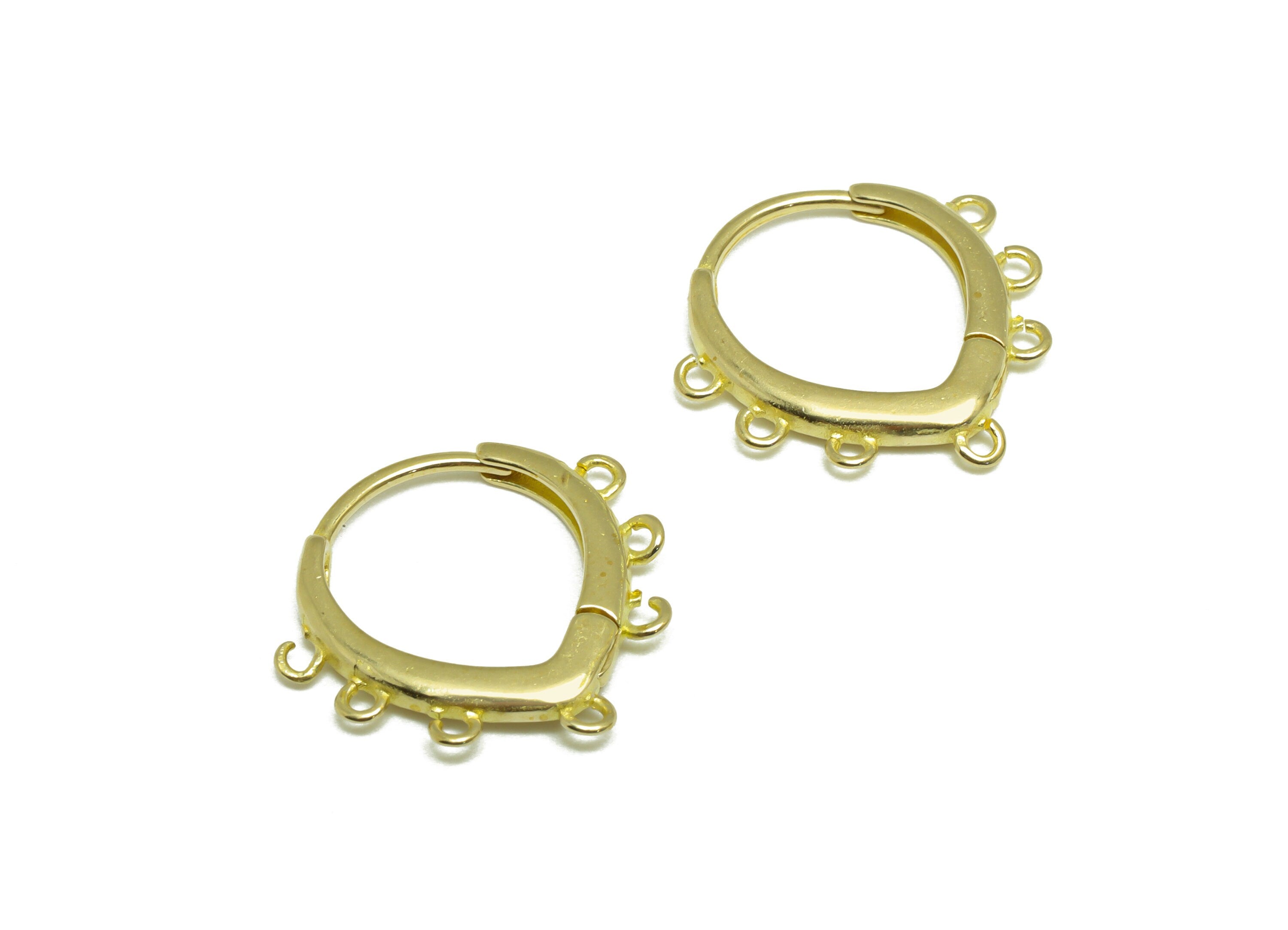 Brass Teardrop Huggie Hoop Earring - Raw Brass Drop Hoop Earring With Loop - Brass Huggie Hoop Earring For Tassel Chain - 16x17x2mm- PP9643 - DOMEDBAZAAR