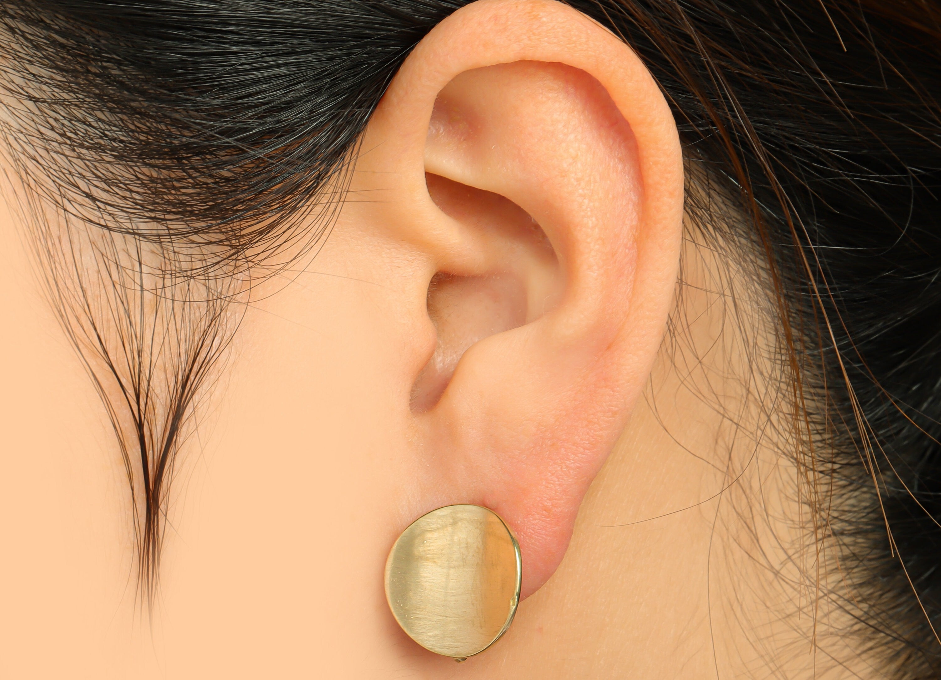 Brass Round Hoop Earring - Brass Bent Round English Lock Earring - Raw Brass Circle Hoop Earring With Loop - 17.6x15.9x9mm - PP9680 - DOMEDBAZAAR