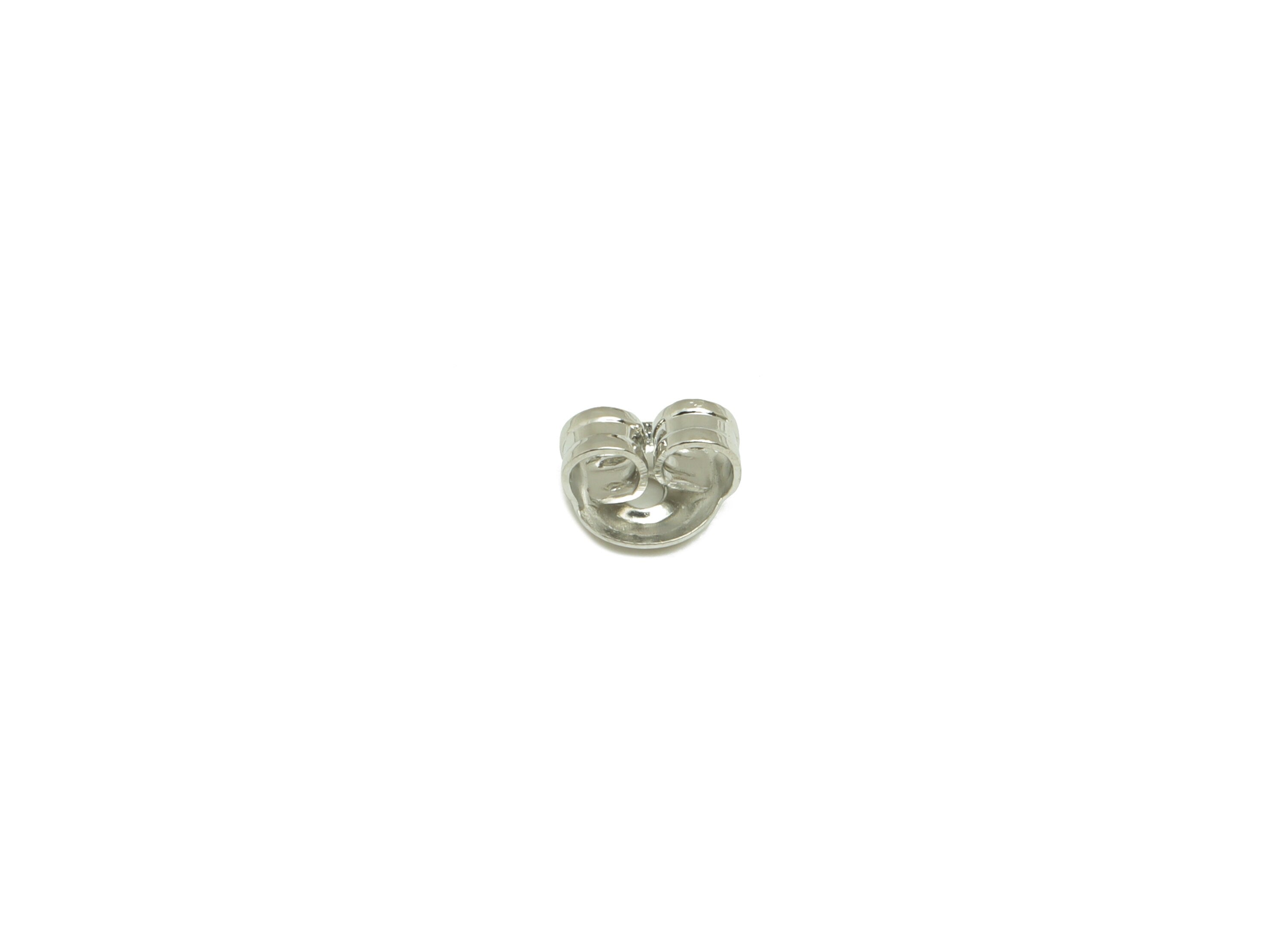Brass Earring Back - Earring Post Nuts & Ear Backs - Earring Stopper - Ear Nuts - 18K Real White Plated Brass - 5.21x4.61x2.7mm - RGP3757S - DOMEDBAZAAR