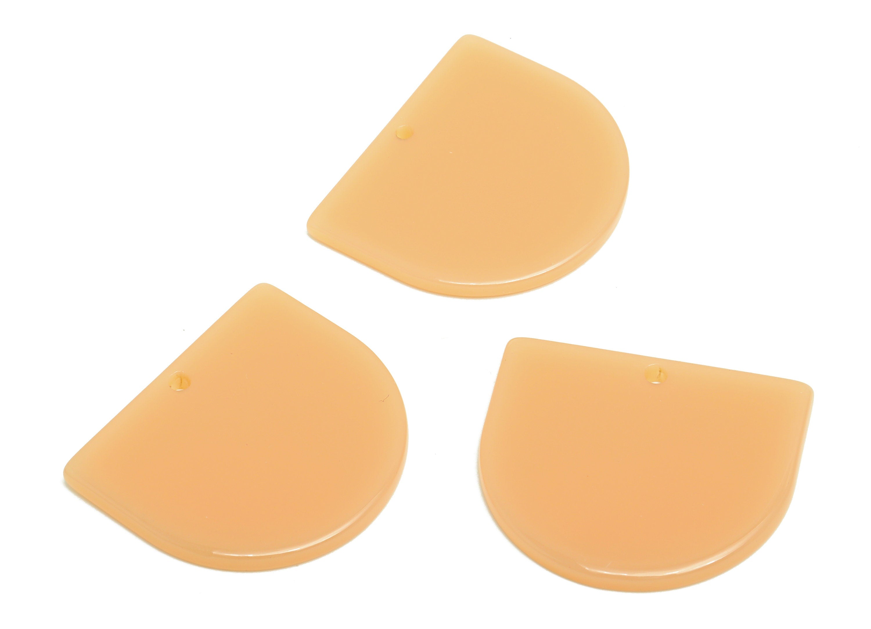 Acrylic D Earring Charms - Acrylic Cinnamon Pink Domed Pendant - Domed Charm - Color Code: A1027 - 33.48x29x2mm - AC1094-A1027 - DOMEDBAZAAR