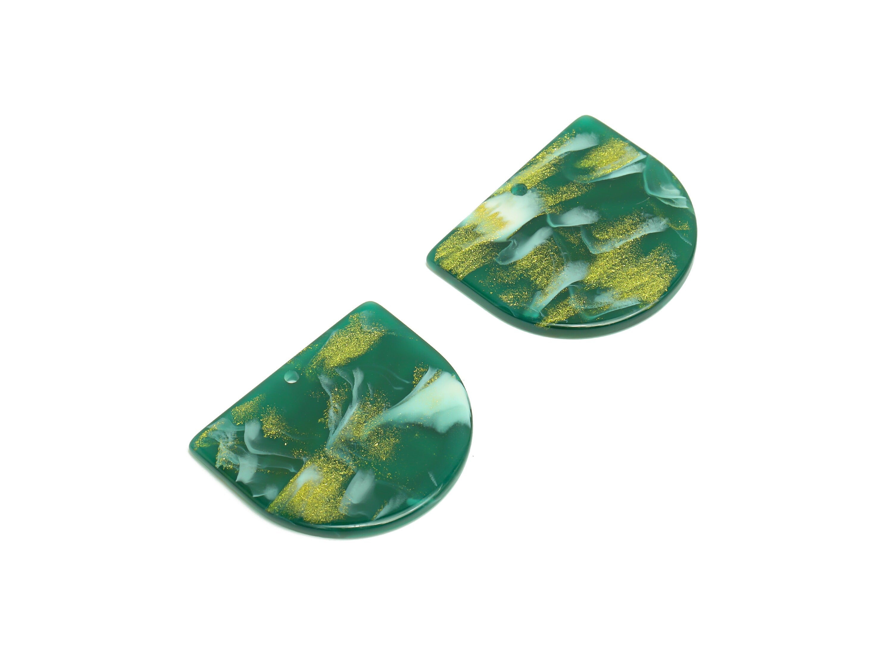 Acrylic D Earring Charms - Acrylic Rainbow Pendant - Acrylic Domed Earring Charm - Color Code: A1024 - 33x29x2mm - AC1094-A1024 - DOMEDBAZAAR