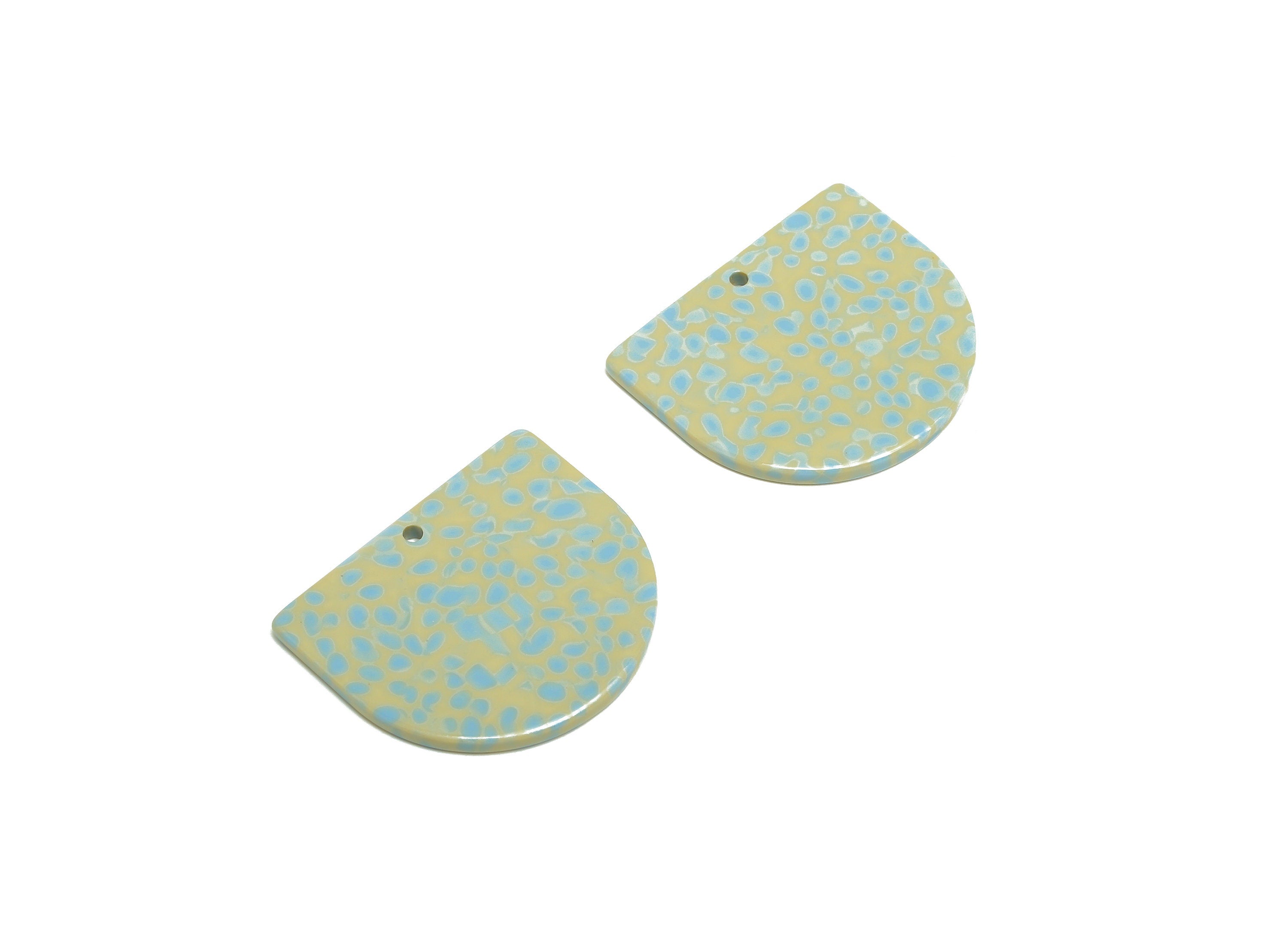 Acetic Acid D Charms - Acetic Domed Earring Charm - Acetic Domed Blue Pendant - Color Code: A1019 - 33.45x29.09x2.5mm - AC1094-A1019 - DOMEDBAZAAR