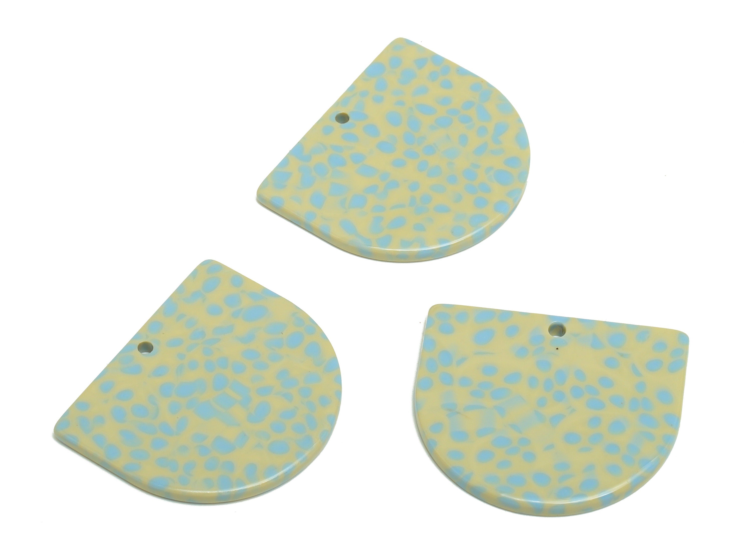 Acetic Acid D Charms - Acetic Domed Earring Charm - Acetic Domed Blue Pendant - Color Code: A1019 - 33.45x29.09x2.5mm - AC1094-A1019 - DOMEDBAZAAR