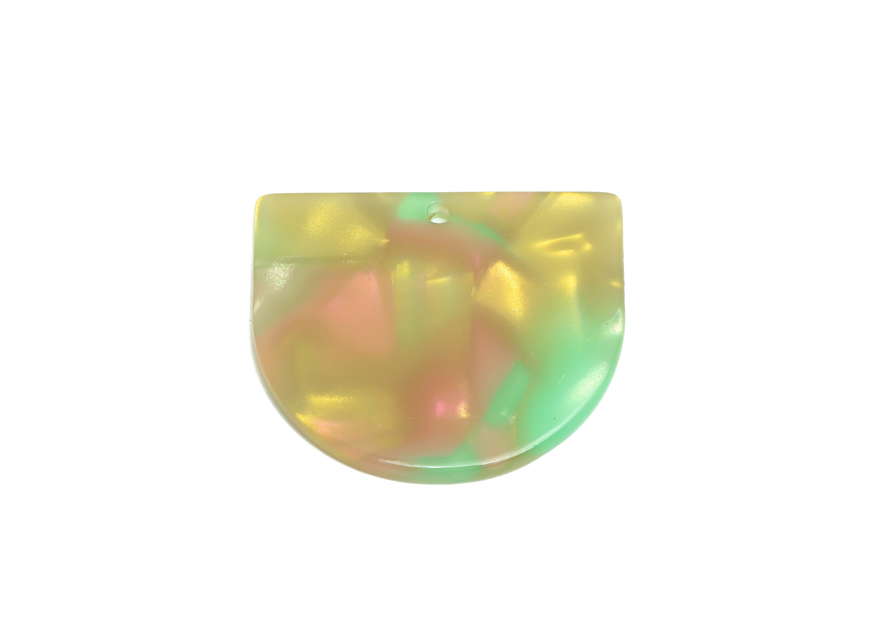 Acetic Acid D Charms - Acetic Domed Earring Charm - Acetic Domed Rainbow Pendant - Color Code: A783 - 33.45x29.09x2.5mm - AC1094-A783 - DOMEDBAZAAR