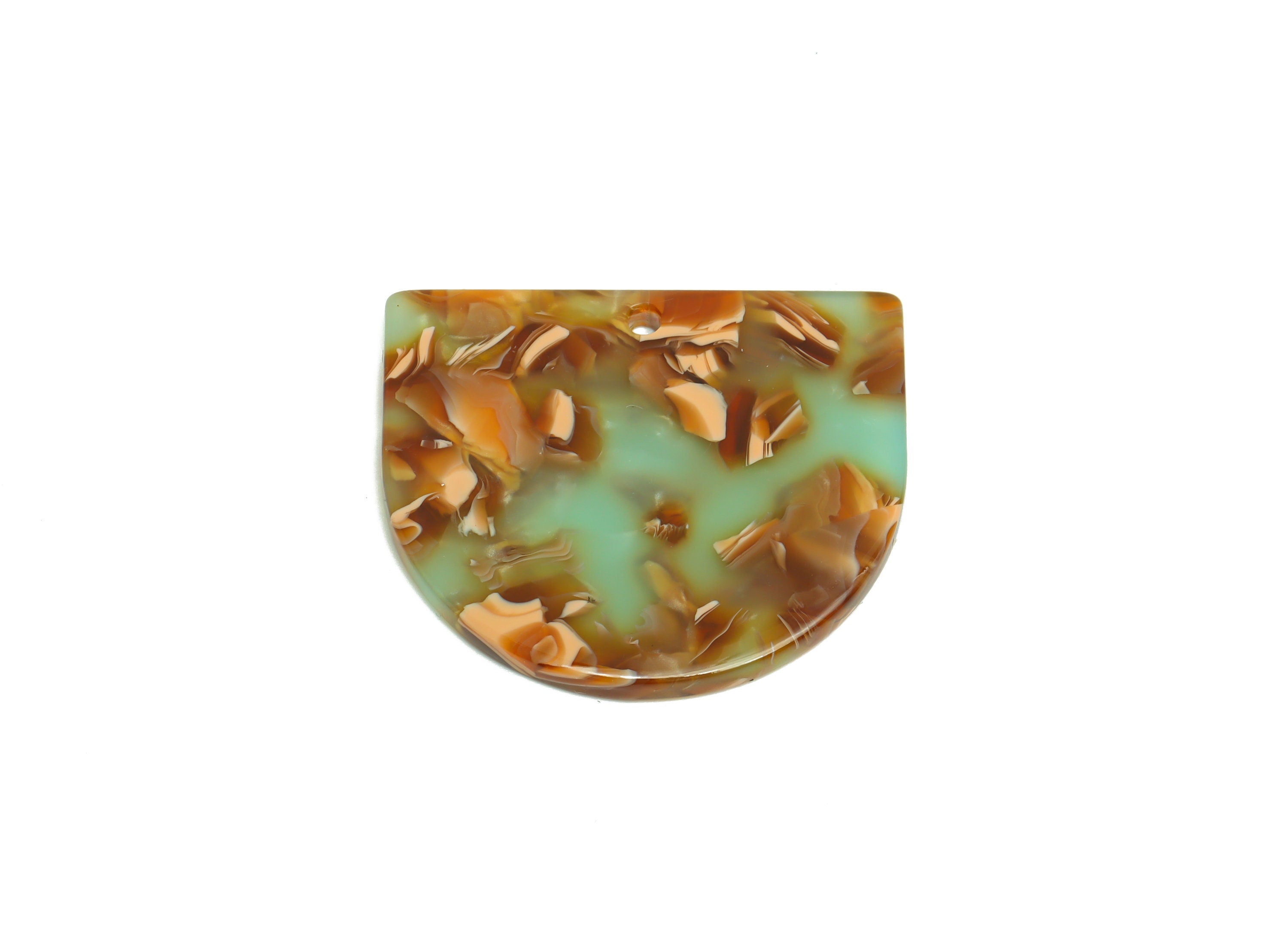 Acetic Acid D Charms - Acetic Domed Earring Charm - Acetic Domed Rainbow Pendant - Color Code: A1023 - 33.45x29.09x2.5mm - AC1094-A1023 - DOMEDBAZAAR