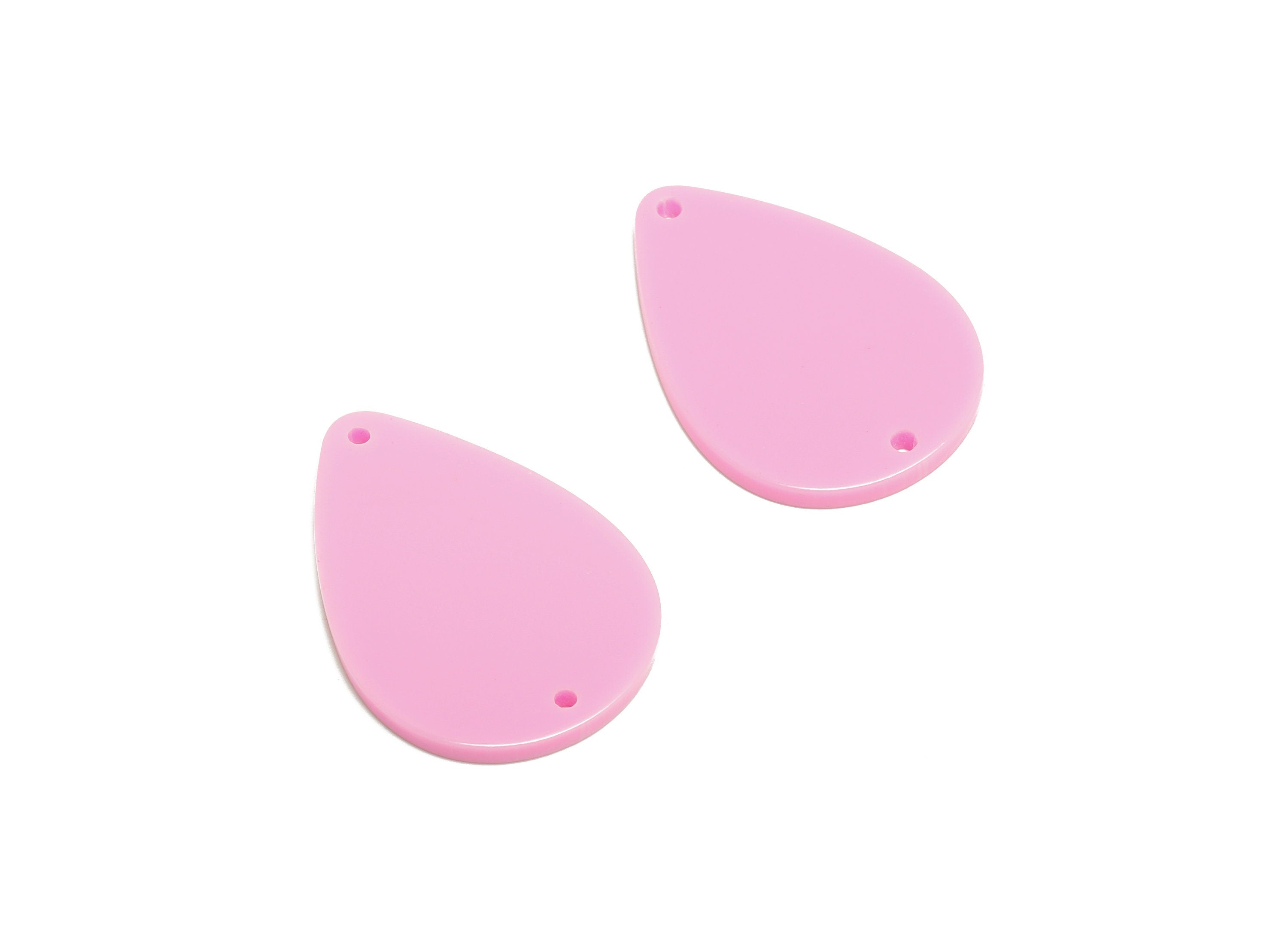 Acrylic Drop Earring Charms - Teardrop Earring and Pendant - Acrylic Pink Teardrop Connector - Color Code: A891 - 32x23x2.32mm - AC1127-A891 - DOMEDBAZAAR