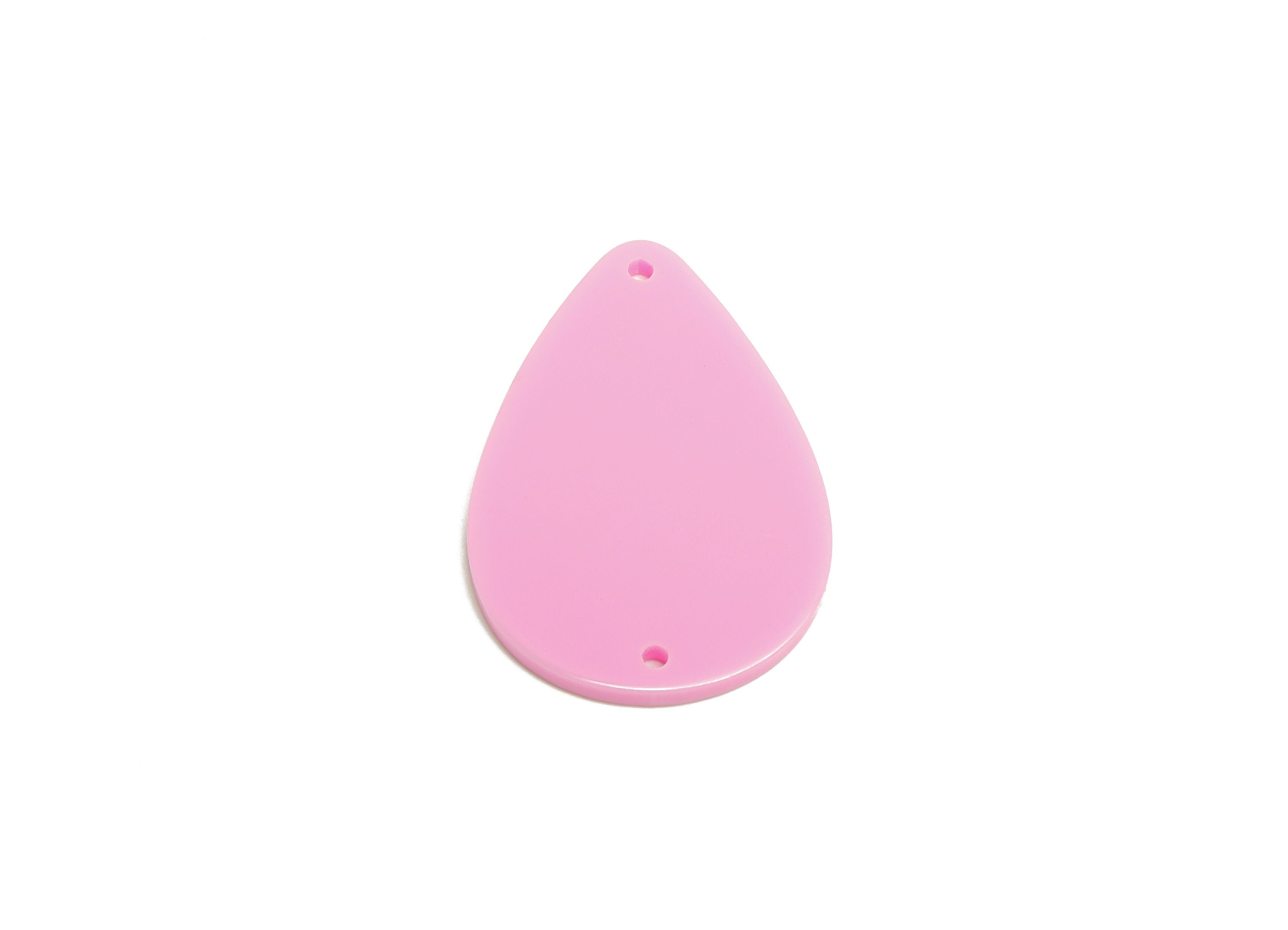 Acrylic Drop Earring Charms - Teardrop Earring and Pendant - Acrylic Pink Teardrop Connector - Color Code: A891 - 32x23x2.32mm - AC1127-A891 - DOMEDBAZAAR