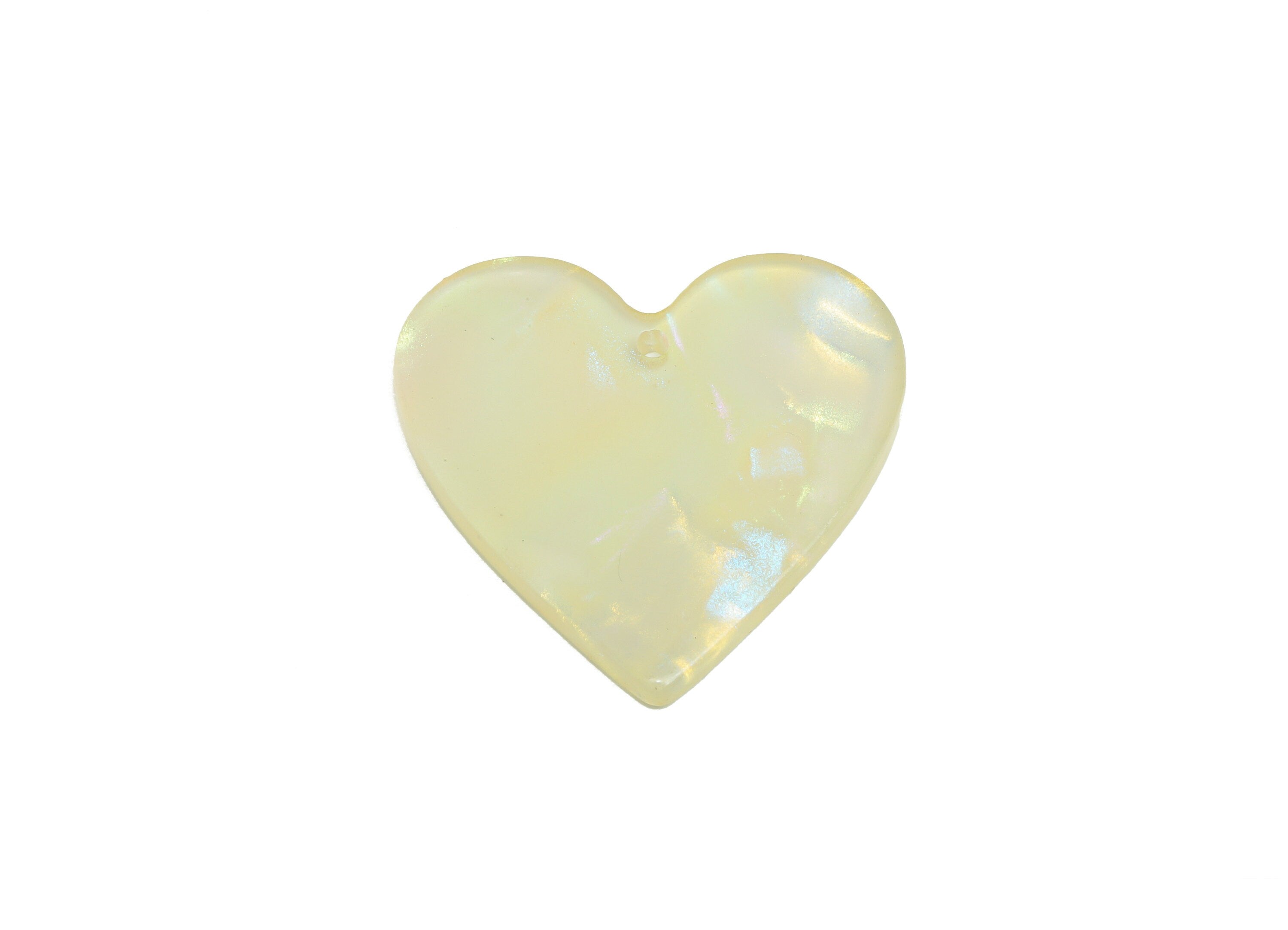 Acrylic Heart Earring Charms - Acrylic Heart Earring Charm - Acrylic White Heart Pendant - Color Code:A1033 - 31.91x31.21x2mm - AC2626-A1033 - DOMEDBAZAAR