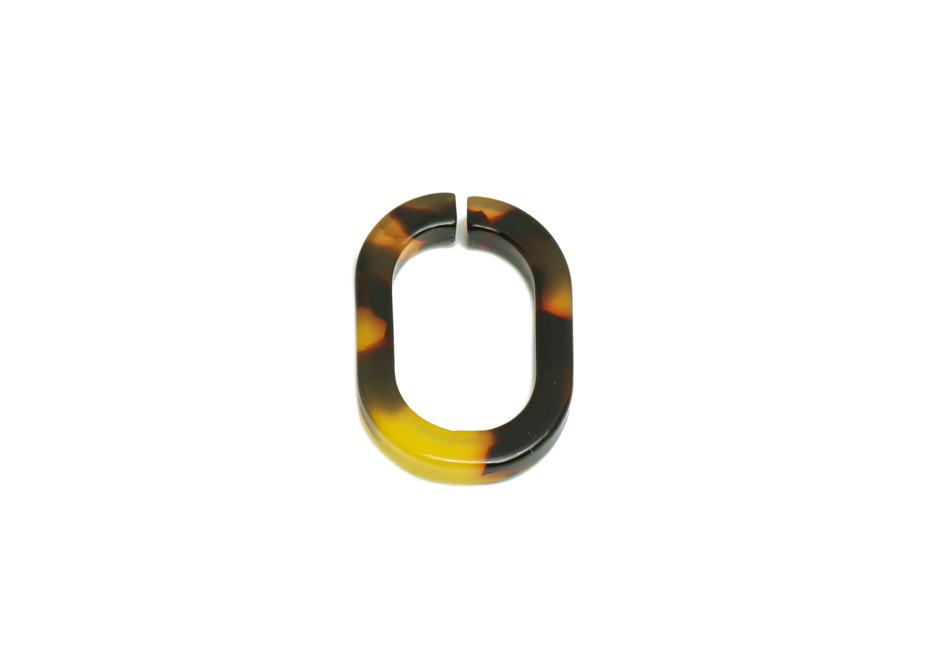 Acetic Acid Earring Charms - Acetate Open Link Ring - Tortoise Shell Open Oval Rings - Color Code: A02 - 19.44x13.16x2.63mm - AC2632 - DOMEDBAZAAR
